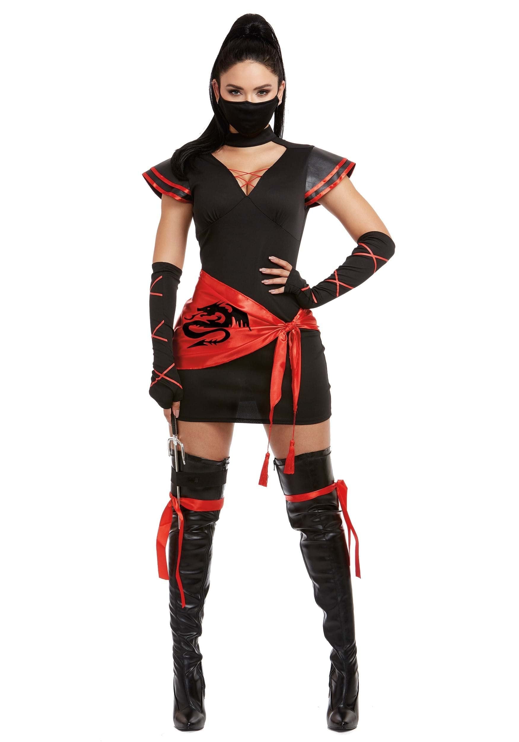 Dreamgirl Adult Womens Sexy Ninja Costume, Halloween Costume - X-Large