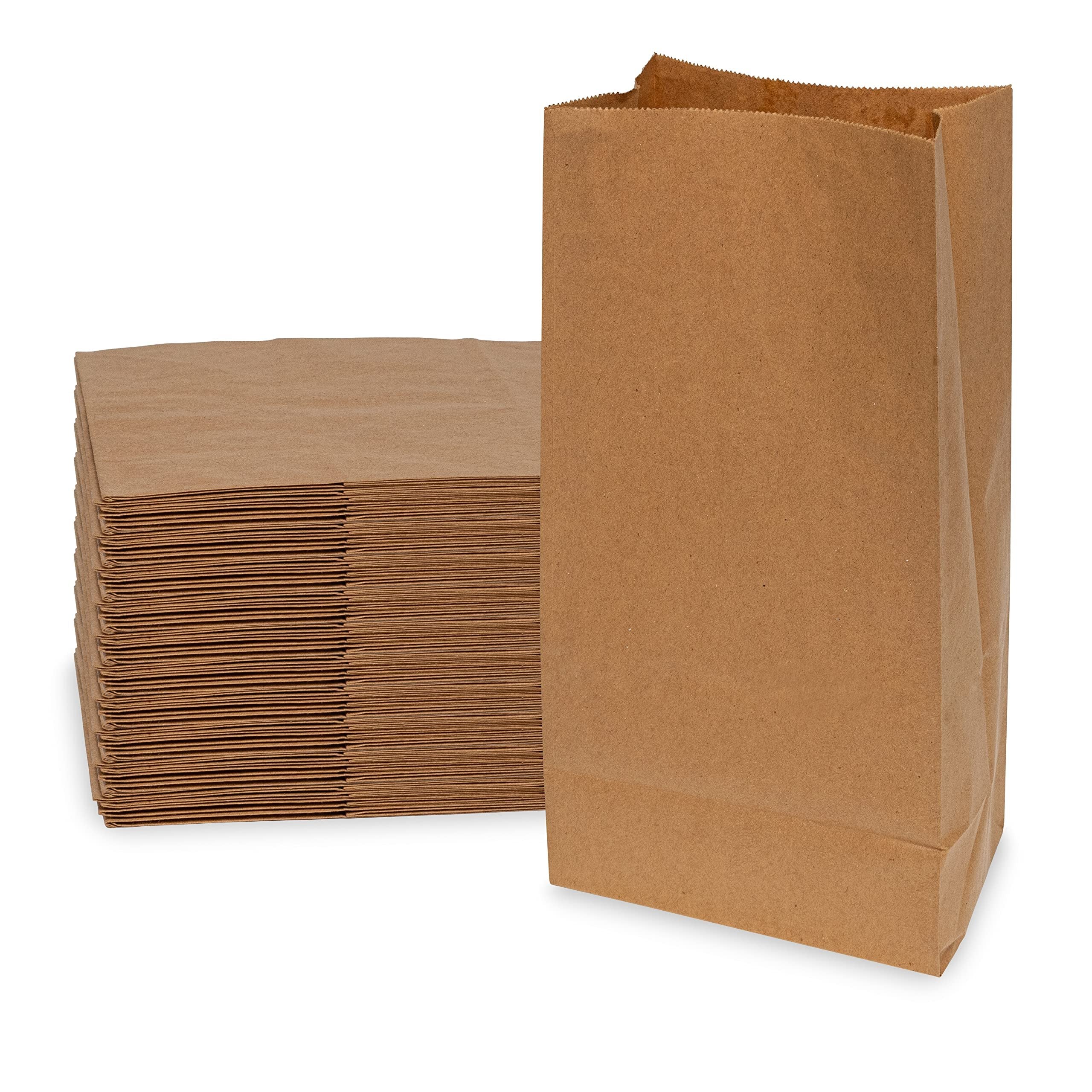 Brown Paper Bags - 12 LB Large Kraft Paper Shopping Bags, SOS Grocery Bags in Bulk for Lunch Bags, Food, Bread Bags, Delivery & Take Out, Deli, Bakery, Grocery and Convenience Store Use - 7x4.5x13.75
