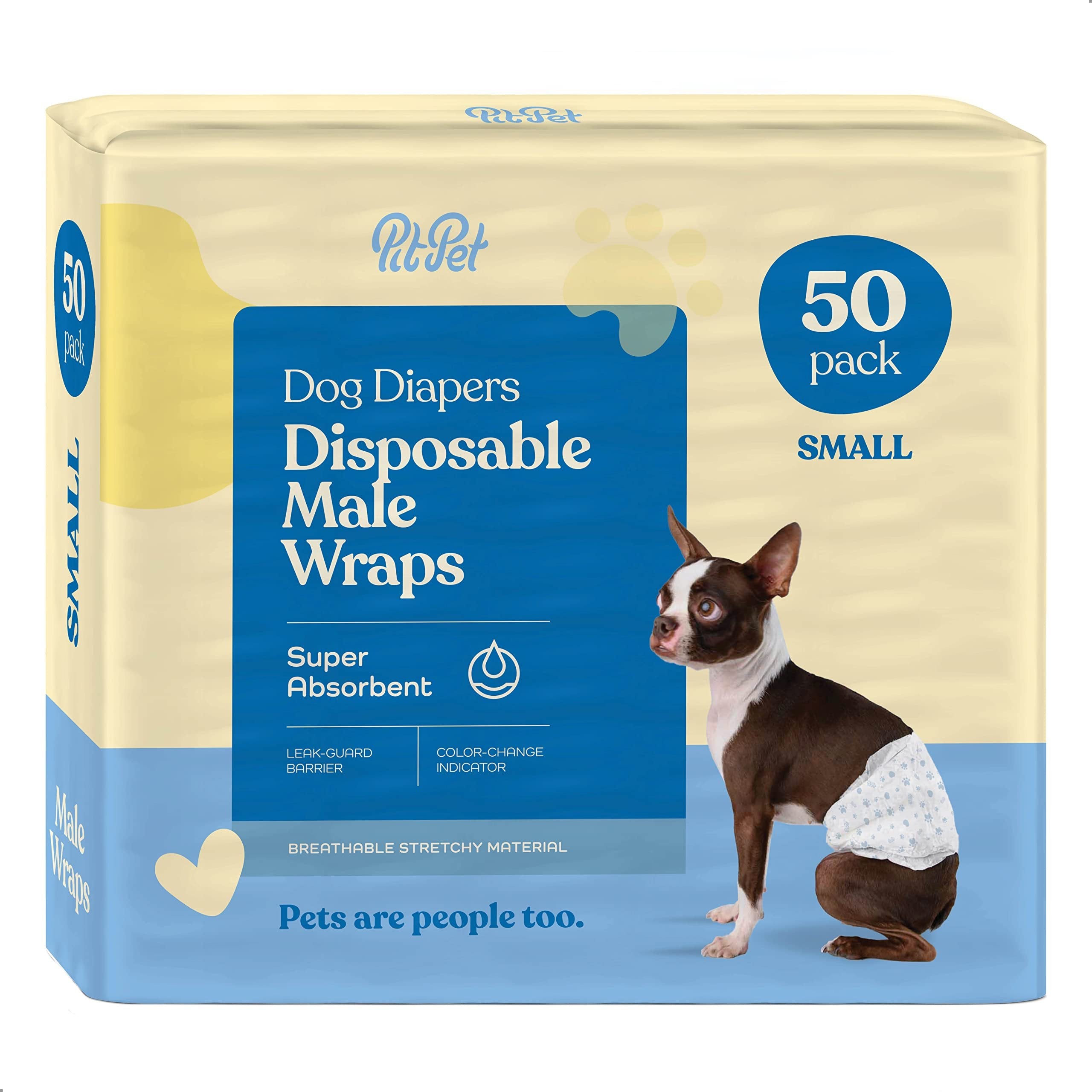 Comfortable Male Dog Diapers - 12-Pack Super Absorbent Disposable Male Dog Wraps- FlashDry Gel Technology, Wetness Indicator Doggie Diapers- Leakproof Belly Wraps for Incontinence, Excitable Urination