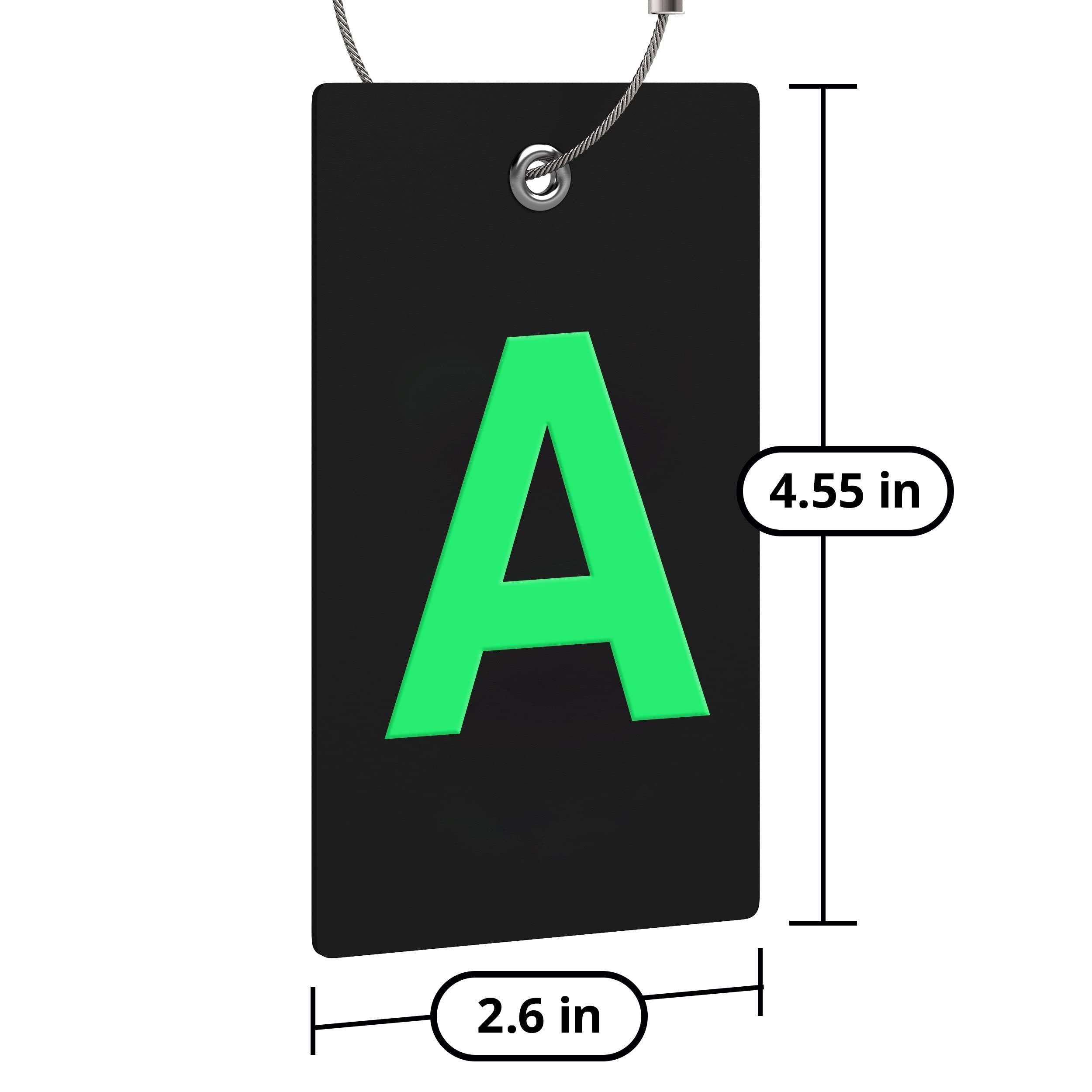 Luggage Tag Initial Bag Tag - Fully Bendable Tag w/Stainless Steel Loop