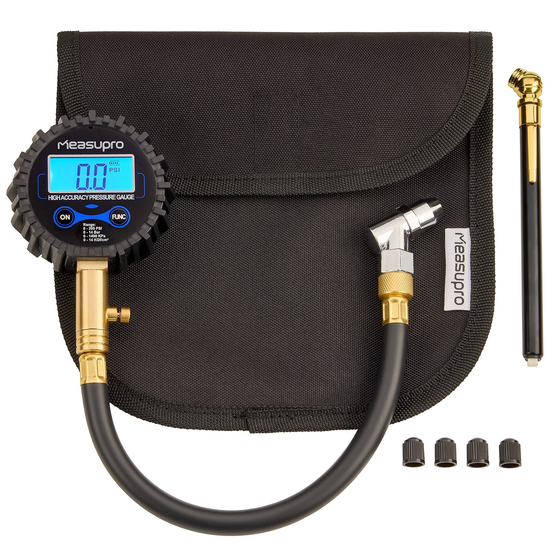 MeasuPro Digital Tire Pressure Gauge with Built-in Air Bleeder Valve, Backlit LED - 100 PSI Easy Read Air Gauge for Cars, Trucks, Motorcycles, Bikes - Mechanic Certified ANSI Accurate