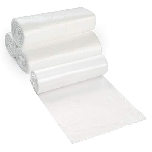 20-30 Gallon Clear Garbage Can Liners, 250 Count - Medium - Large Trash Can Liners - High Density, Thin, Lightweight, 10 Microns - For Office, Home, Hospital, Wastebaskets -10 Coreless Rolls