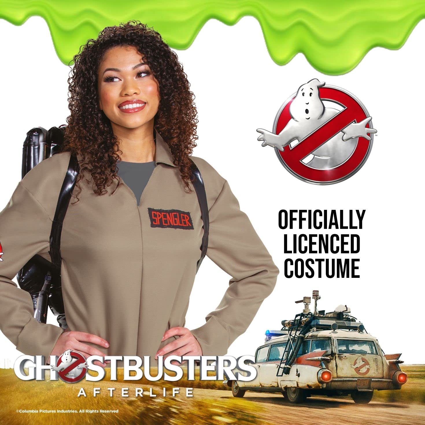 Disguise Adults, Official Ghostbusters Afterlife Movie Costume Jumpsuit with Inflatable Proton Pack, Multicolored, Large (42-46)