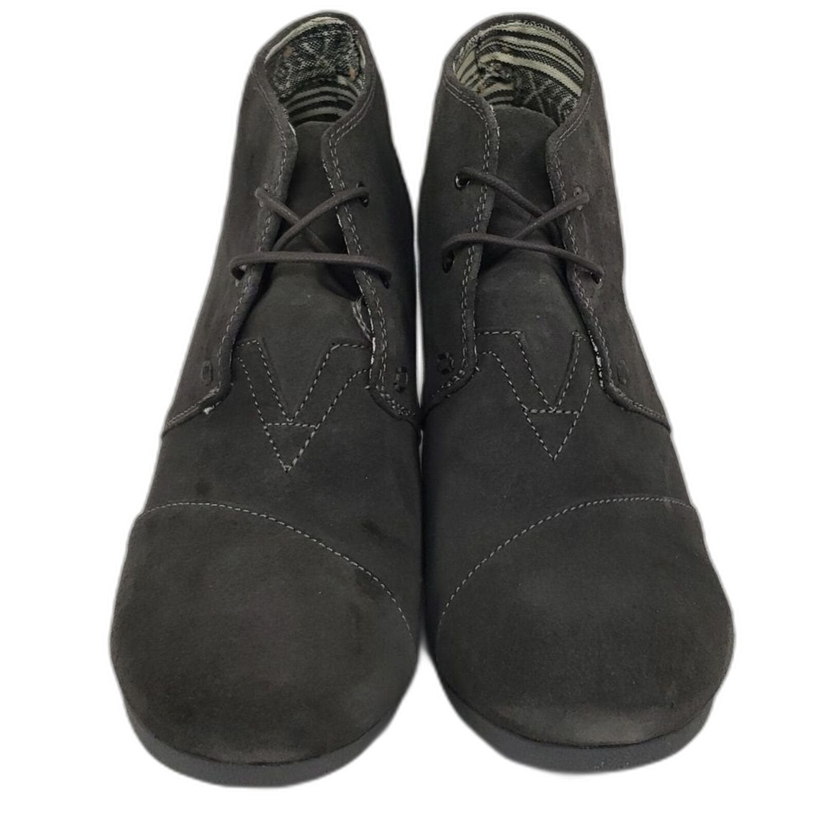 Toms wedges suede grey Womens 12 US