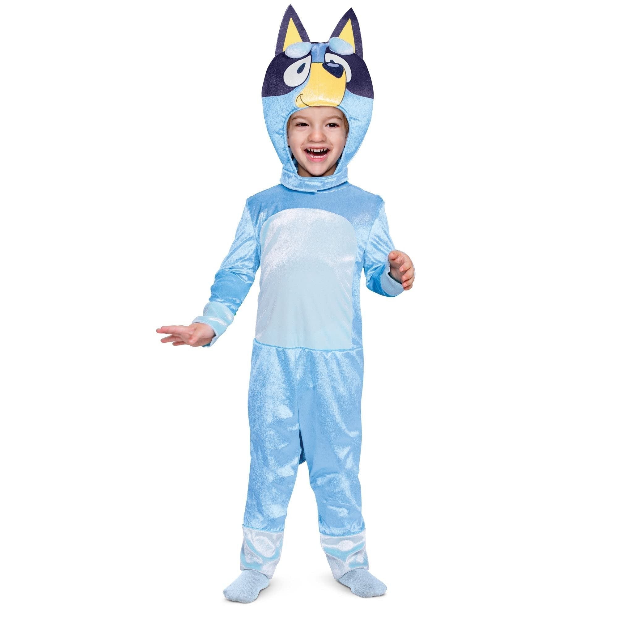 Disguise Bluey Costume for Kids, Official Bluey Character Outfit with Jumpsuit and Mask, Classic Toddler Size Medium (3T-4T)