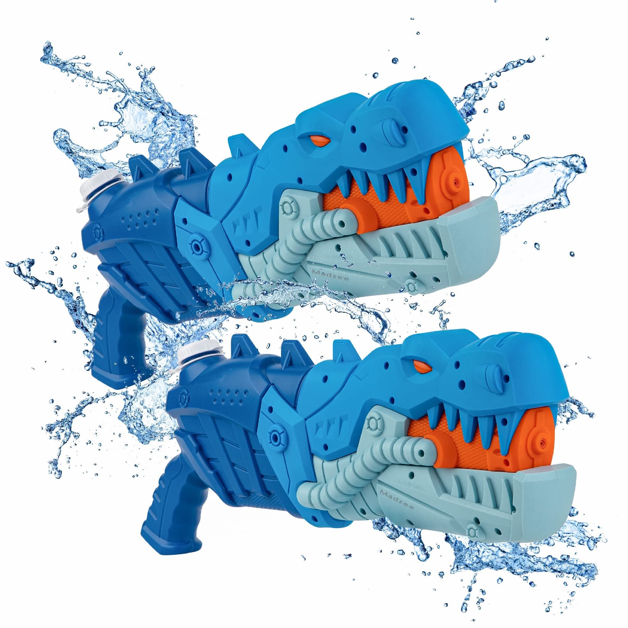 2 Pack Dinosaur Water Blaster Guns for Kids Adults - Dino Squirt Soaker Gun, 600CC High Capacity & Over 27-Feet Shooting Range, Summer Pool Beach Water Outdoor Toys Gift for Toddler Girls Boys
