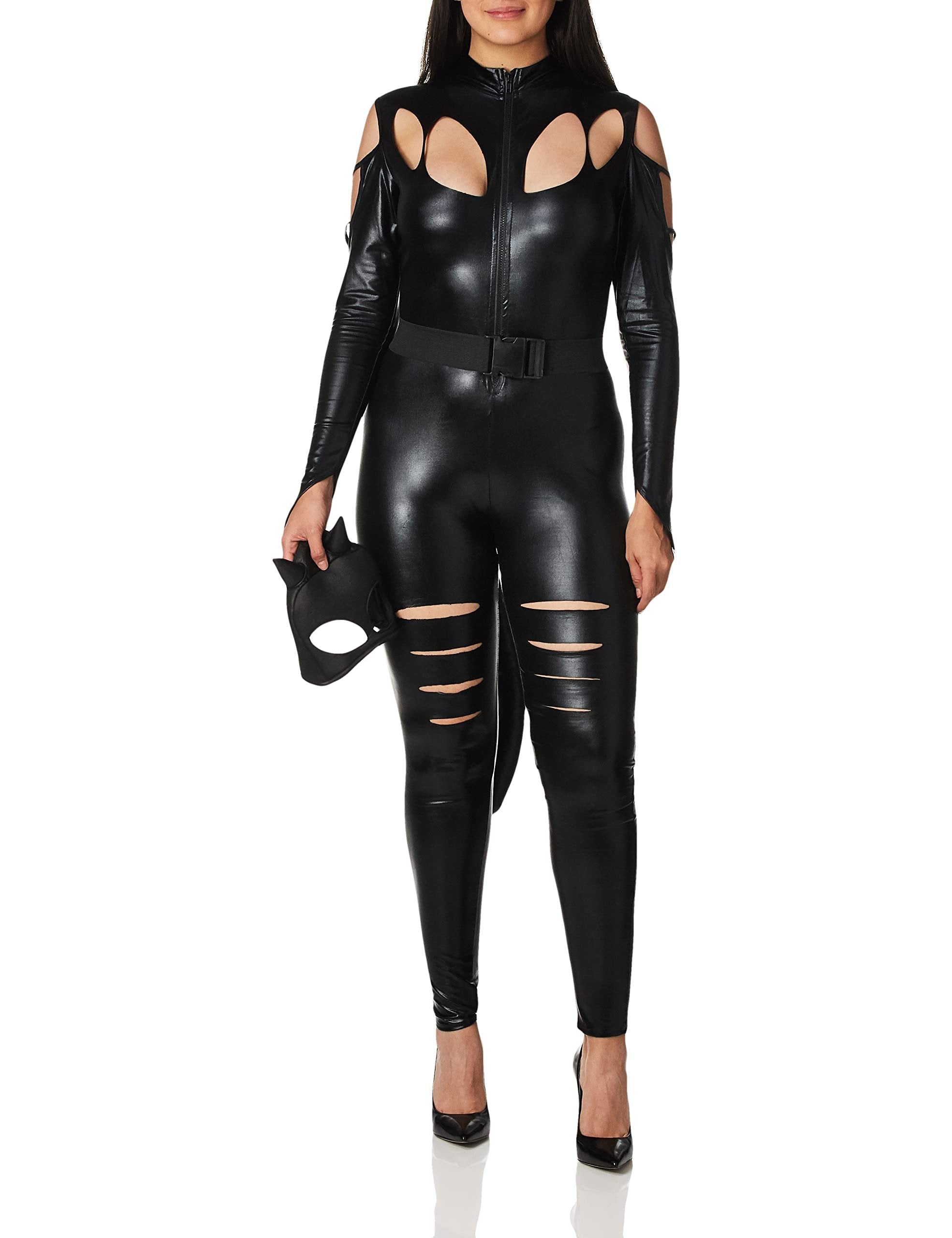 Dreamgirl Adult Catwoman Costume, Womens Catsuit Halloween Costume - Medium