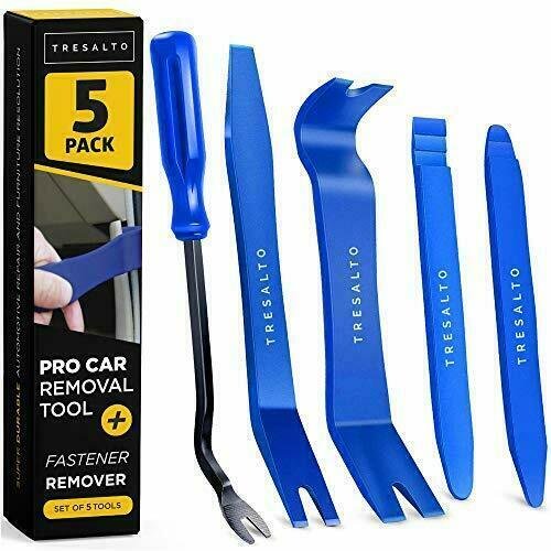 Tresalto Auto Trim Removal Tool Set 5 Pack Blue - No Scratch Plastic Pry Kit...