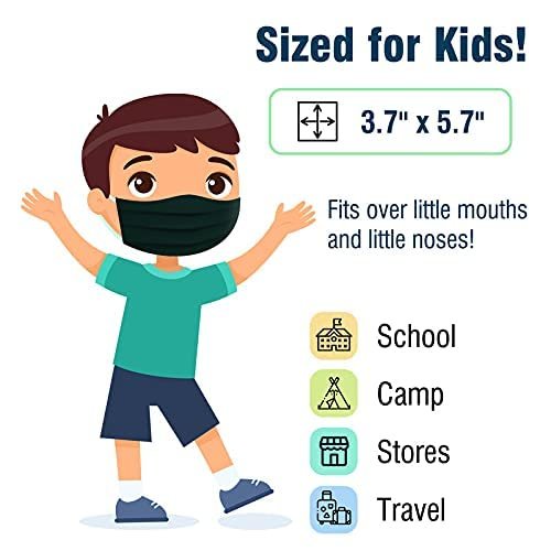 WECARE Disposable Face Masks For Kids, 50 Assorted Jewel Tone Printed Masks, Individually Wrapped