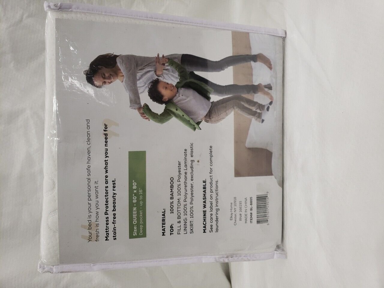 Queen White Bamboo Waterproof Mattress Protector - Hypoallergenic & Breathable