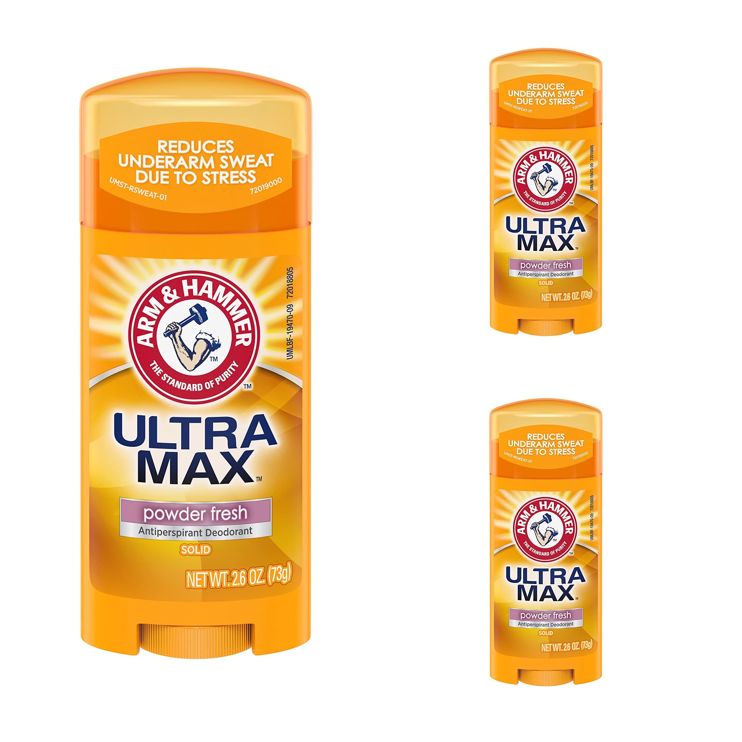 Arm & Hammer Arm & Hammer Ultramax Deodorant Antiperspirant Powder Fresh, 2.6 oz (Pack of 3)