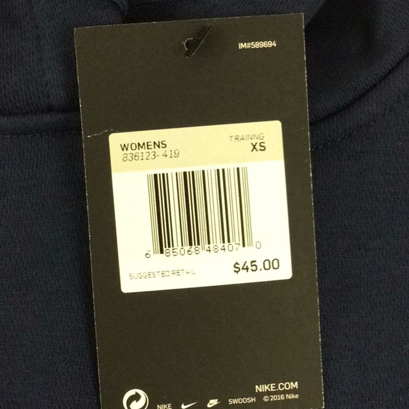 Nike Pullover Fleece Hoodie Navy Womens Size XS