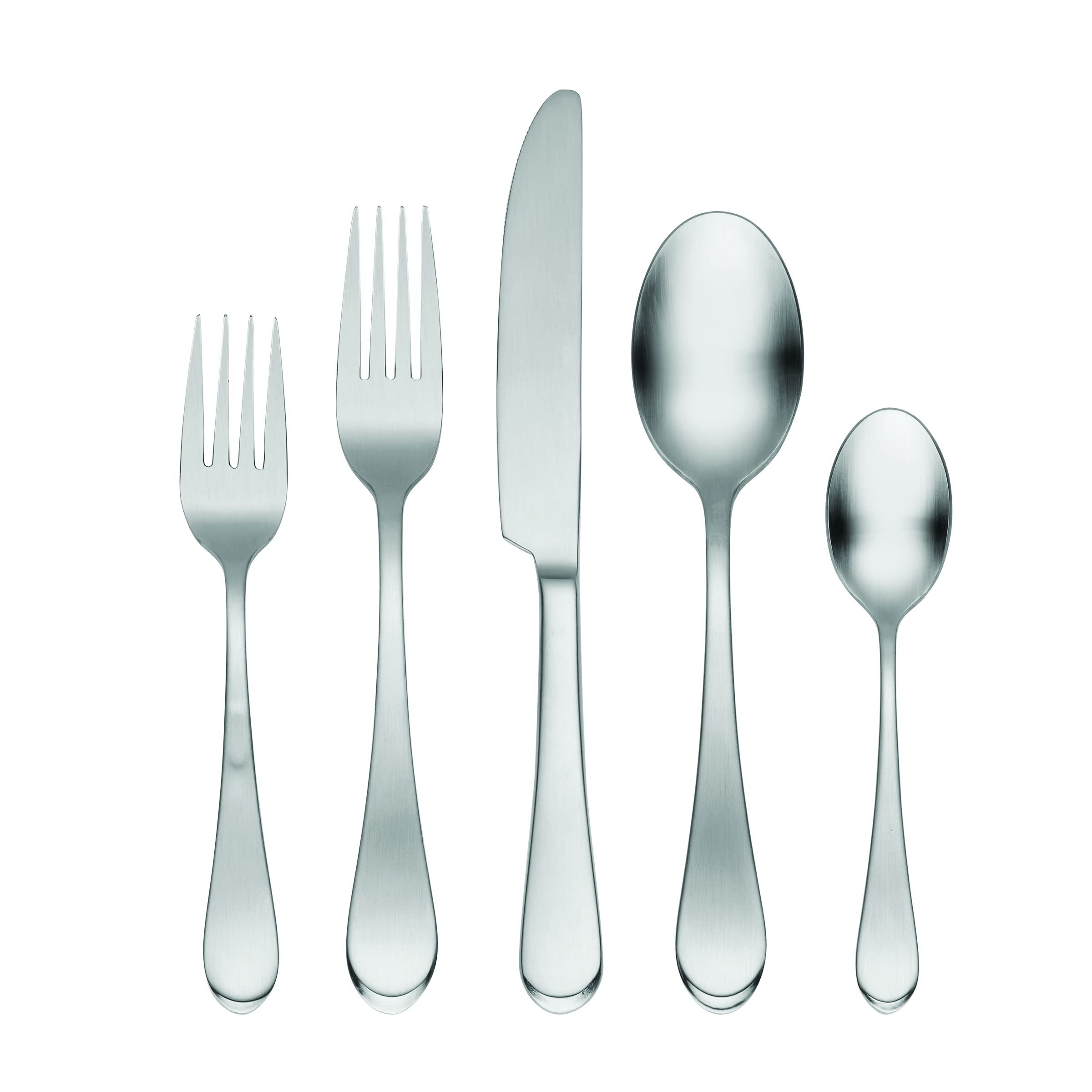 Oneida H326045Al20 Satin Icarus 45 Piece Everyday Flatware Set, Service For 8