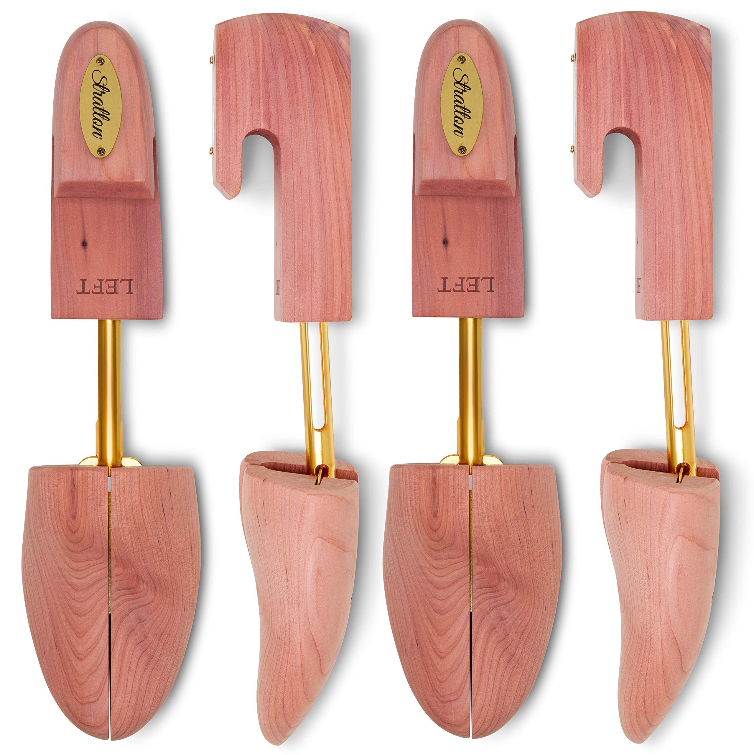 STRATTON MEN’S ADJUSTABLE SPLIT TOE CEDAR SHOE TREE - GROWN IN USA (Large / 10 - 11 US) 2 PACK