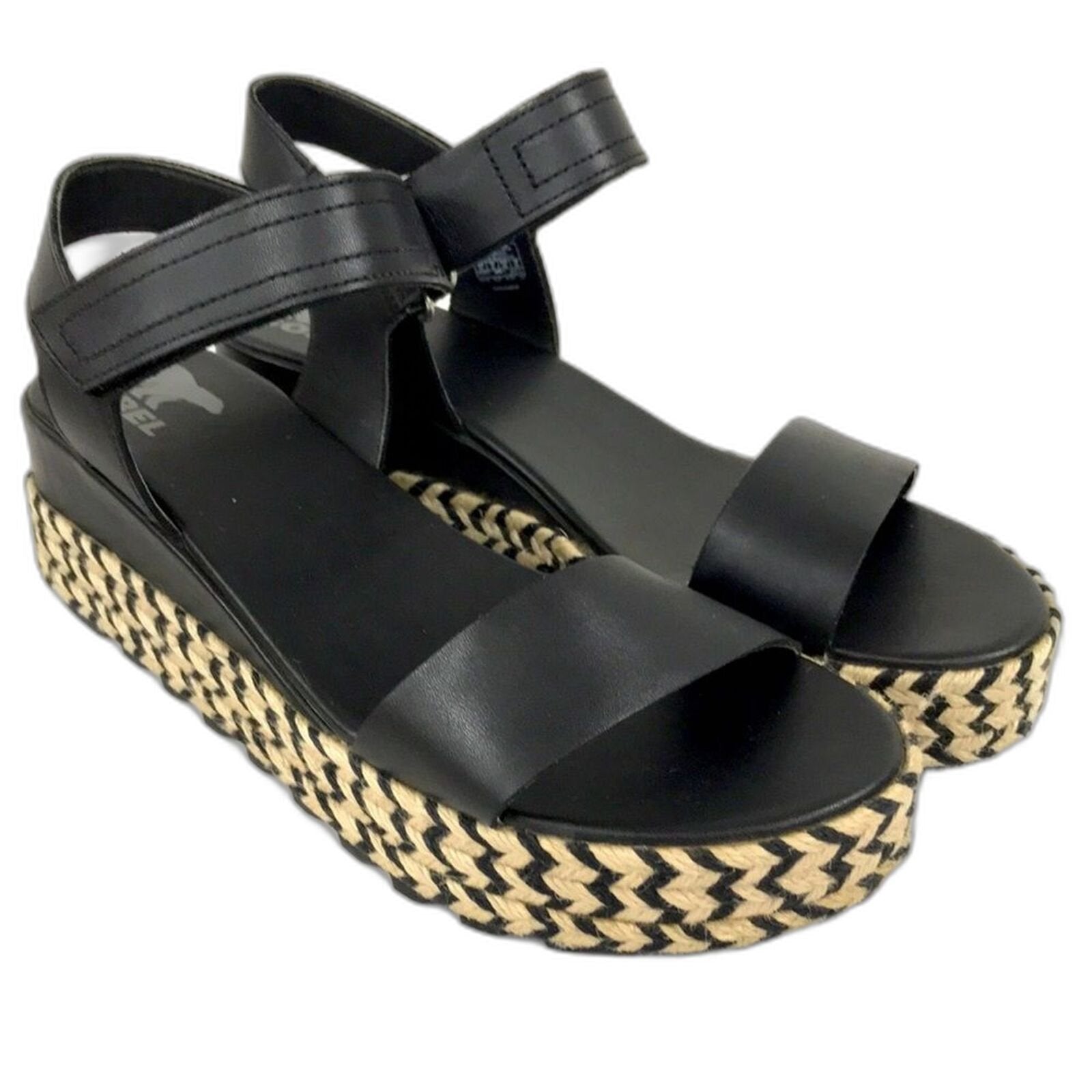 Sorel Womens Cameron Flatform Sandals Black Size 11 US