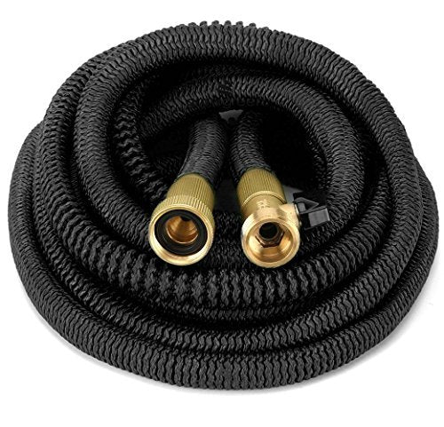GrowGreen Heavy Duty Expandable Garden Hose, Strong Garden Hose with Solid Brass Connector, Flexible Water Hose with Storage Sack