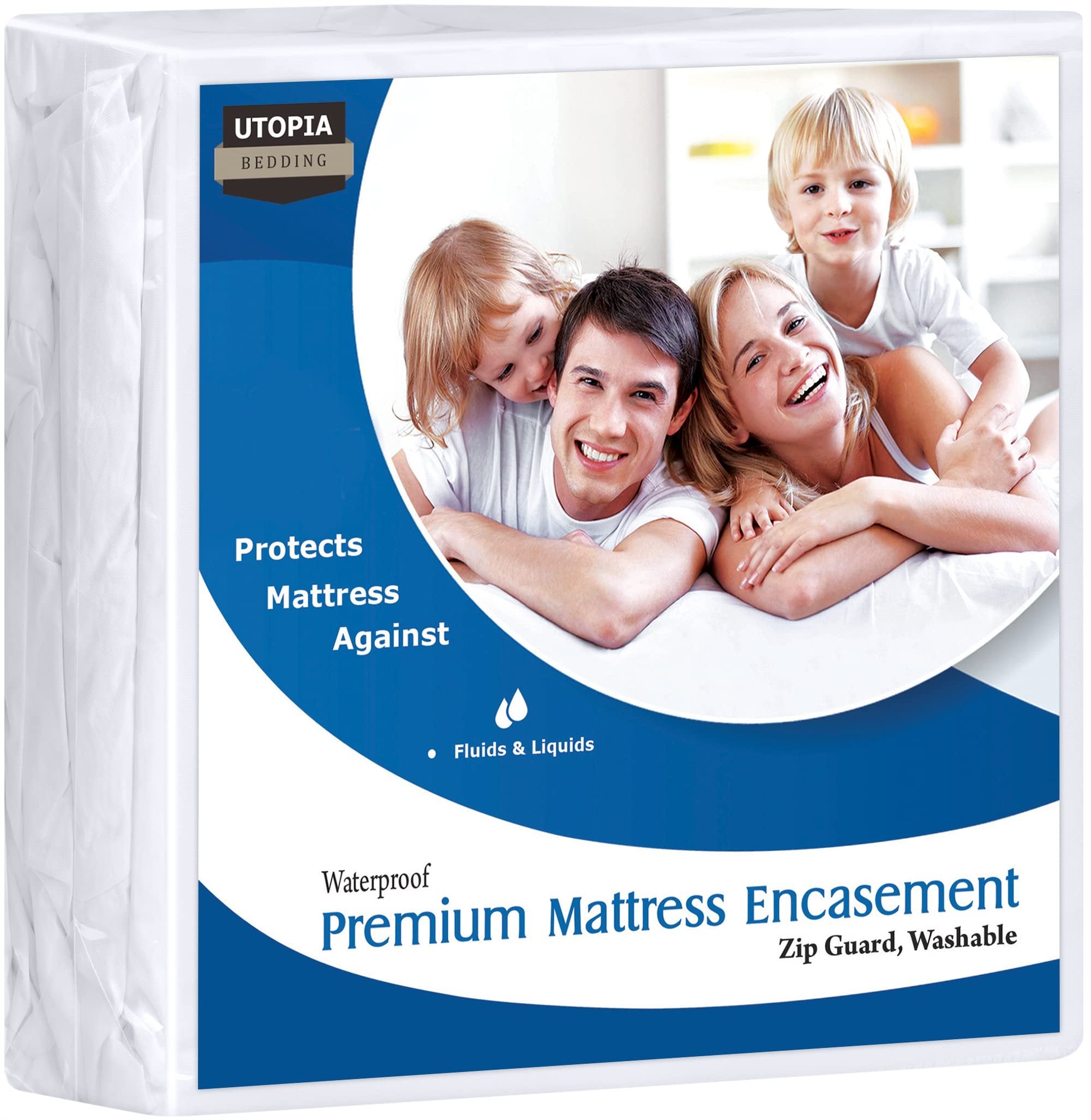 Utopia Bedding Premium Zippered Mattress Encasement - Waterproof and Bed Bug Proof Mattress Protector - Six-Sided Mattress Cover (Full, 12" Deep)