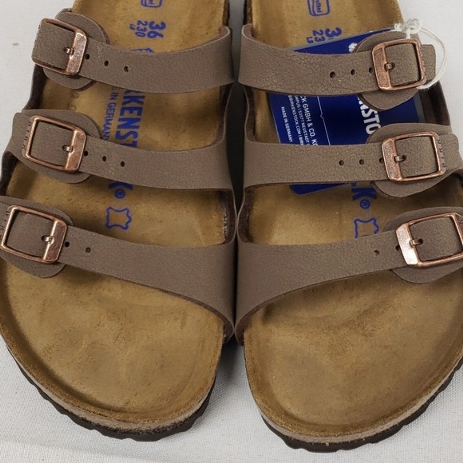 Birkenstock Florida Soft Footbed Womens Size 5 Tobacco Brown