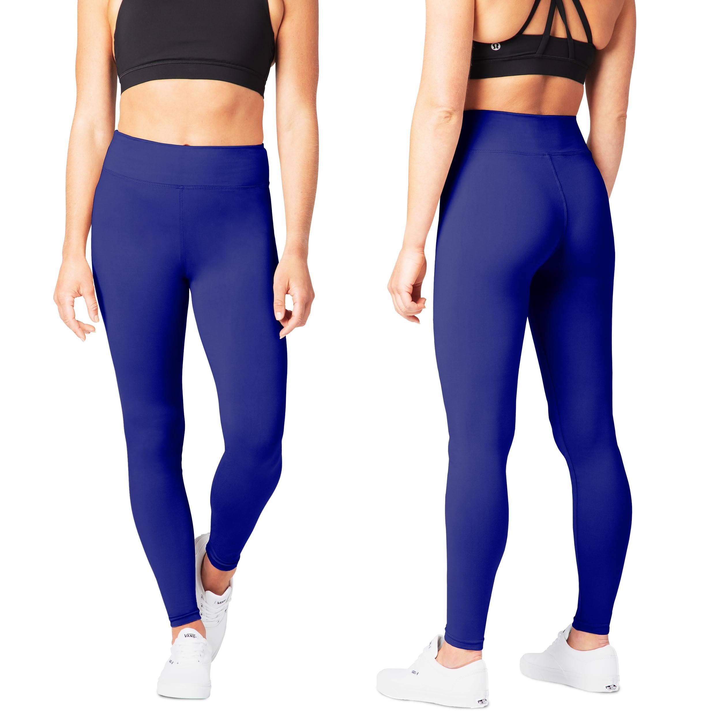 SATINA High Waisted Leggings for Women - Leggings for Regular & Plus Size Women - Royal Blue Leggings Women - Leggings for Women |3 Inch Waistband (Plus Size, Royal Blue)