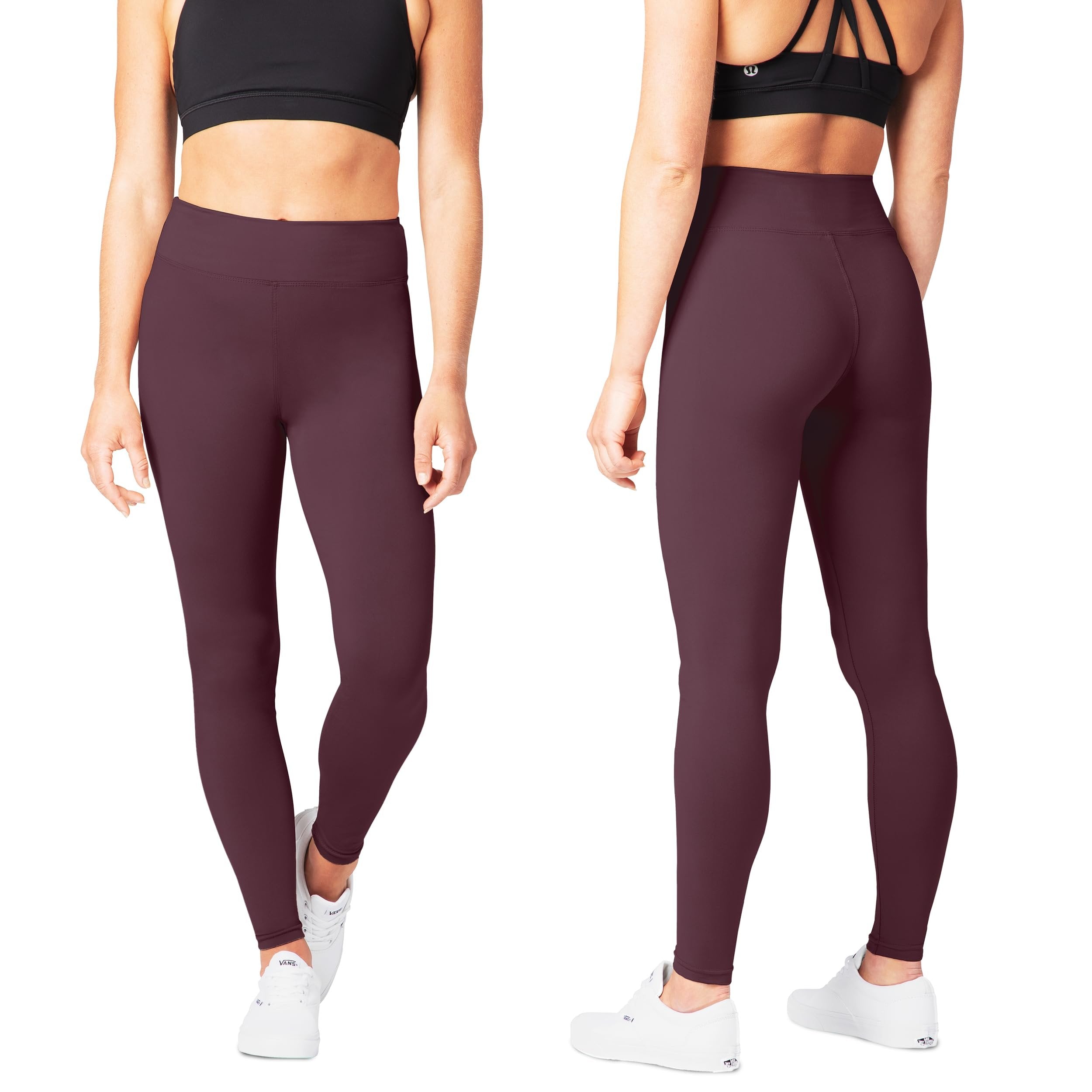 SATINA High Waisted Leggings for Women - Leggings for Regular & Plus Size Women - Vintage Violet Leggings Women - Leggings for Women |3 Inch Waistband (Plus Size, Vintage Violet)