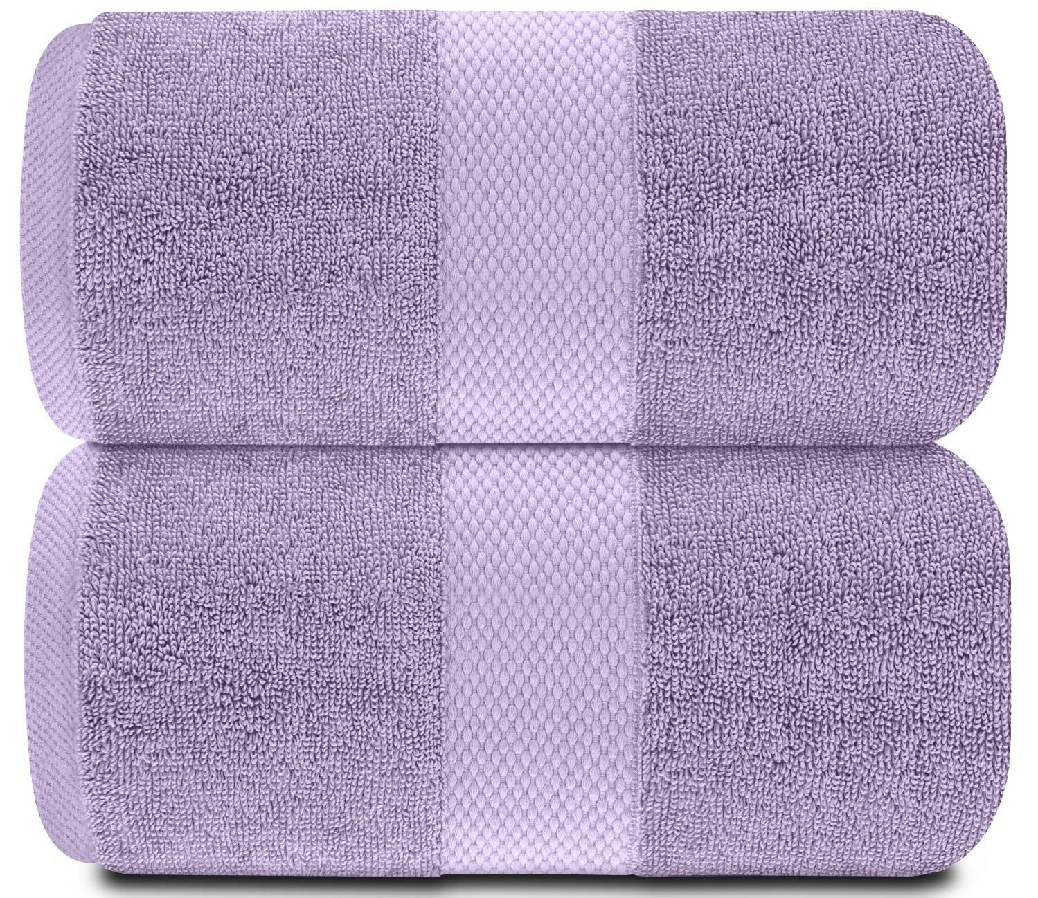 White Classic Luxury Soft Bath Sheet Towels - 650 GSM Cotton Luxury Bath Towels Extra Large 35x70 | Highly Absorbent and Quick Dry | Hotel Quality Extra Large Bath Towels Oversized, Lavender, 2 Pack