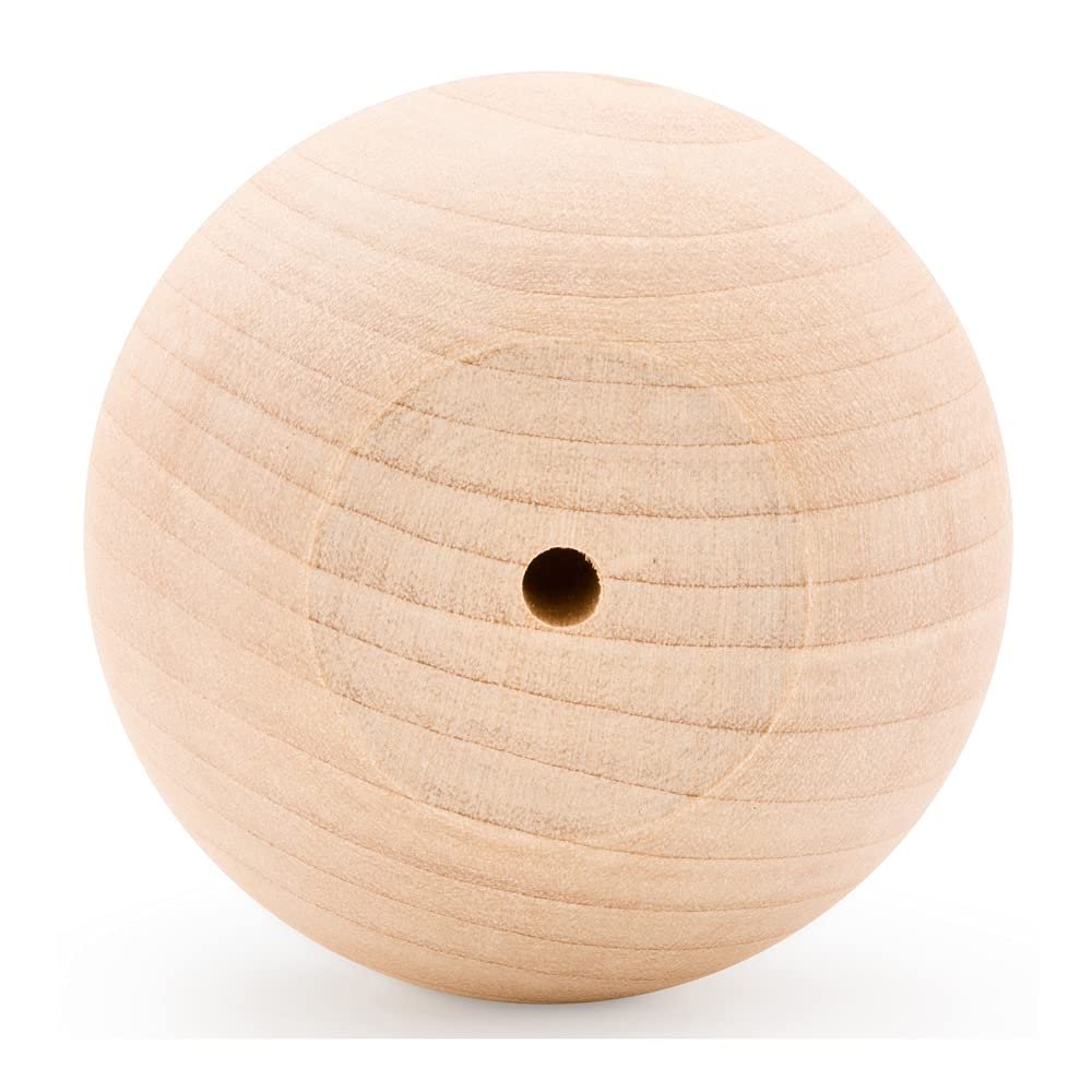 Woodpeckers Unfinished Wood Ball Knobs 3 inch for Kitchen Cabinet Knobs, Drawer Knobs, Dresser Knobs and Crafts, Pack of 12