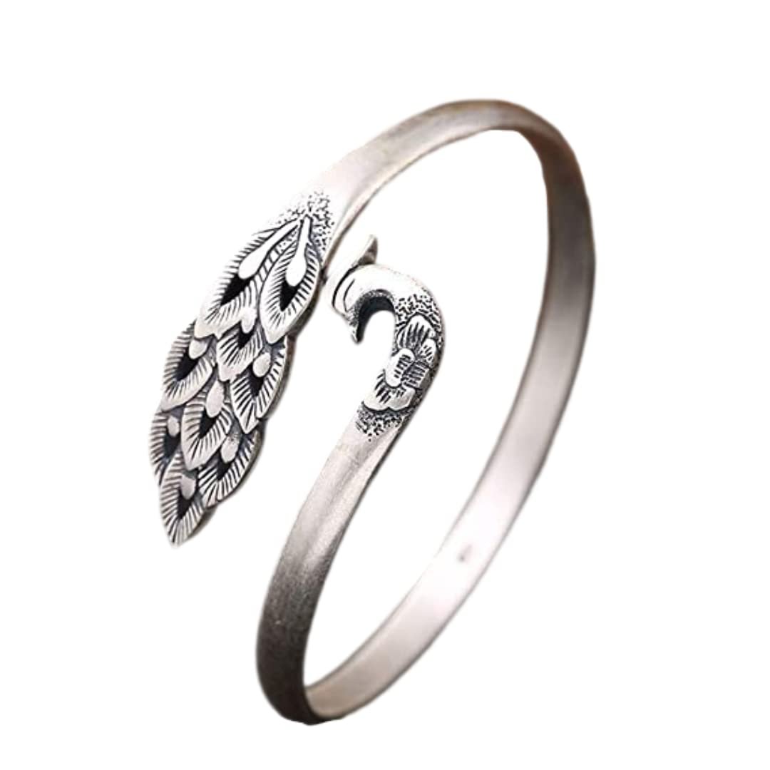 Whiteswallow Phoenix Jewelry Silver Phoenix Bracelet for Women 925 Sterling Silver Bangles Handmade Creative Women's Bracelet