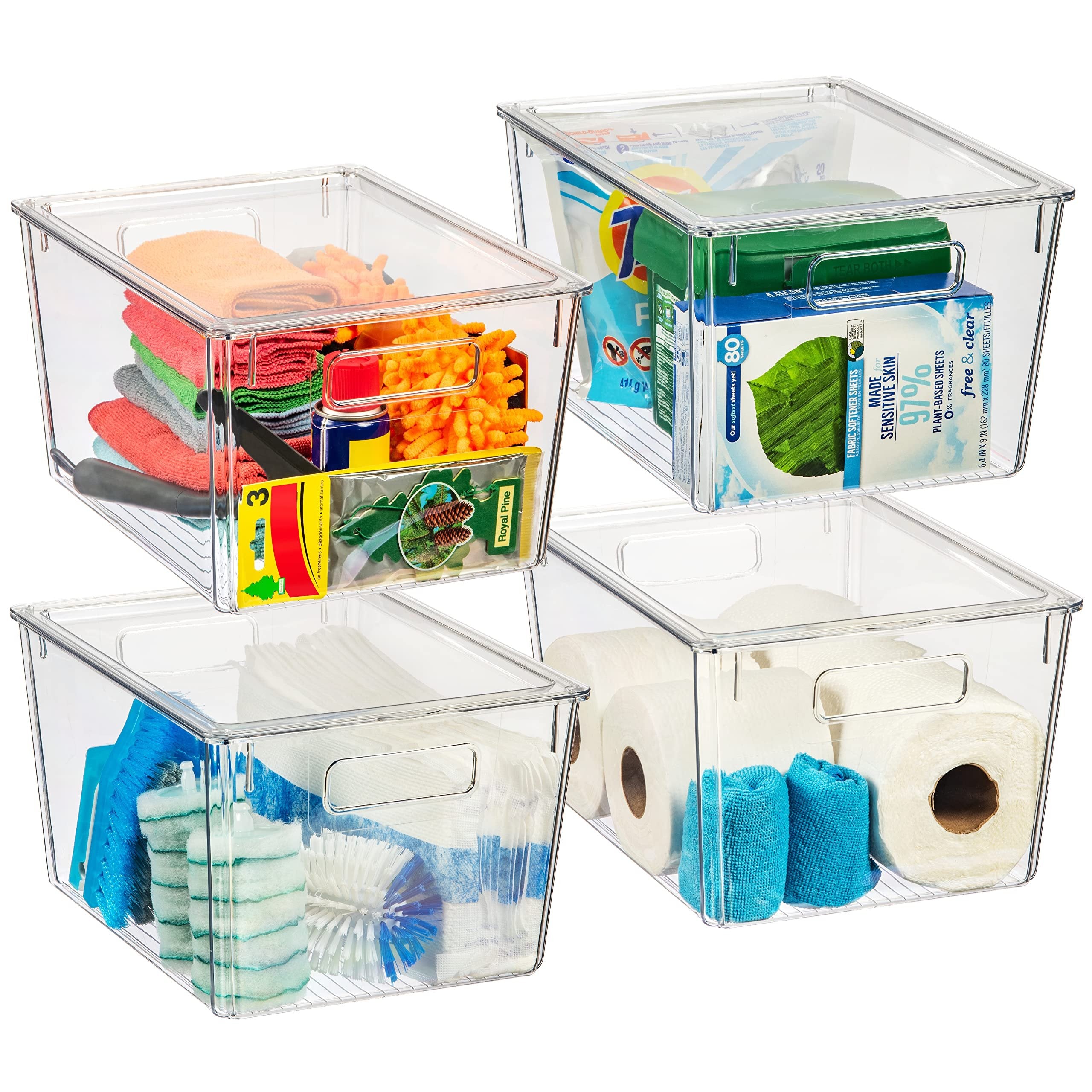 ClearSpace Plastic Storage Bins with Lids X-Large - Perfect Kitchen Organization or Pantry Storage - Fridge Organizer, Pantry Organization and Storage Bins, Cabinet Organizers