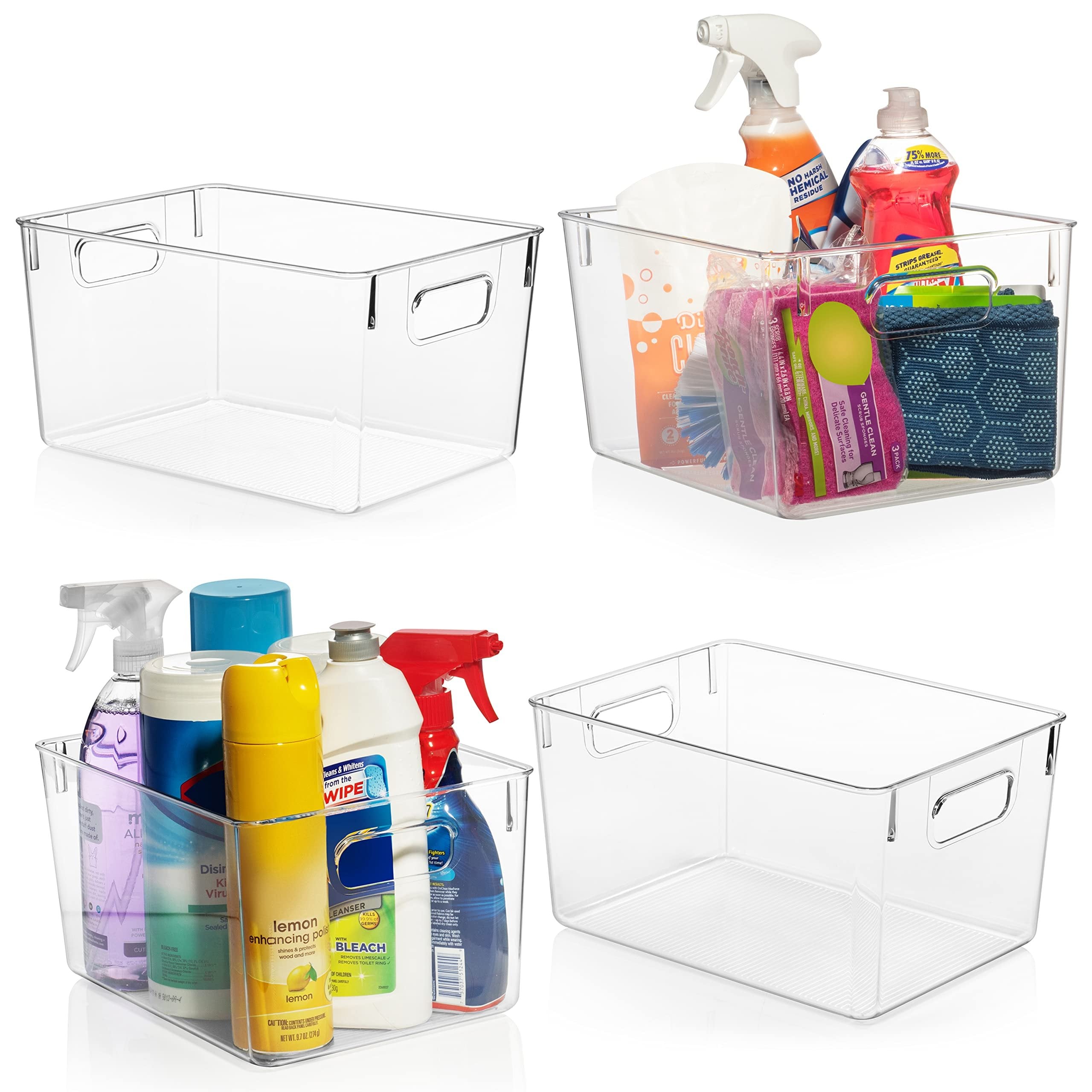 ClearSpace Plastic Storage Bins - Perfect Kitchen Organization or Pantry Storage - Fridge Organizer, Pantry Organization and Storage Bins, Cabinet Organizers