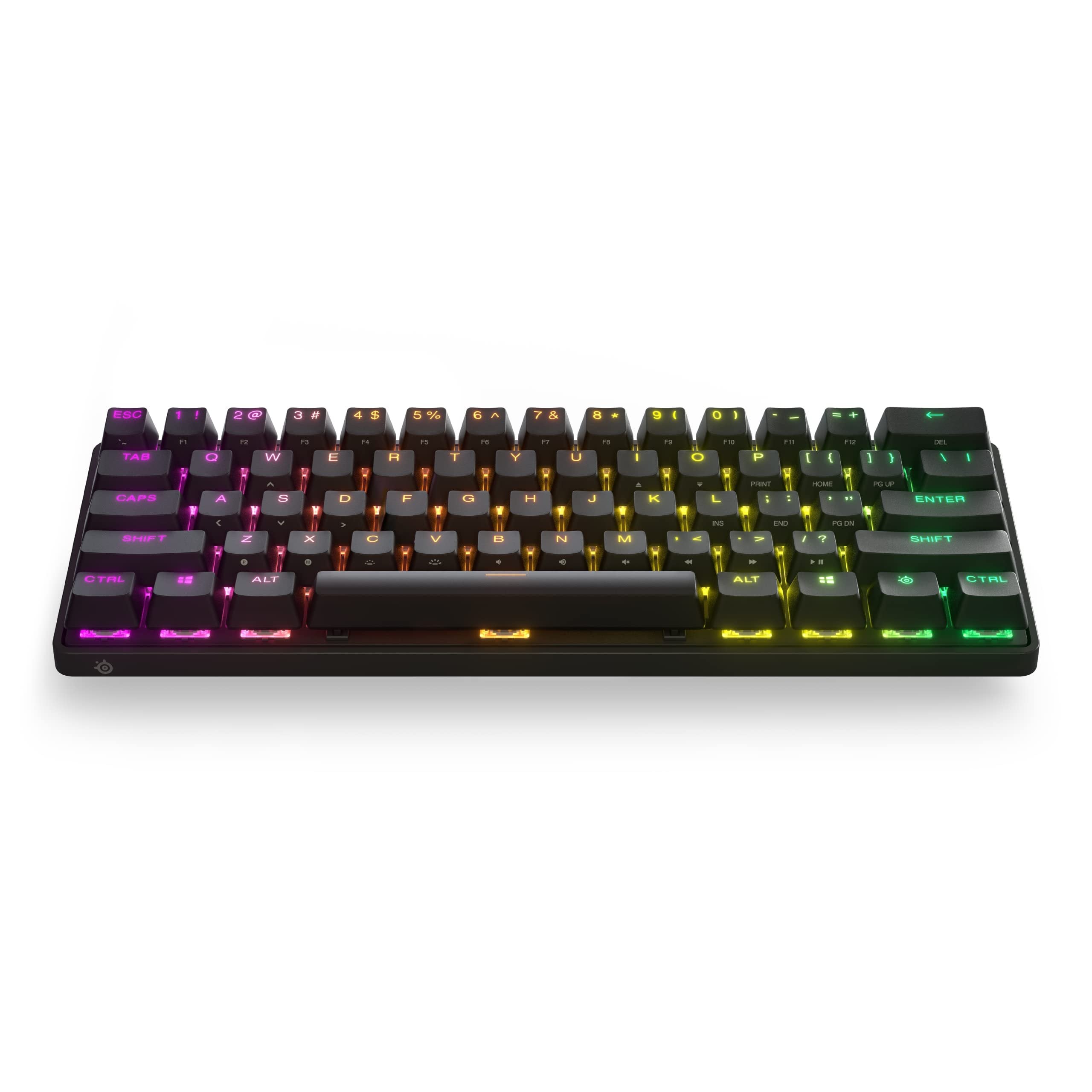 SteelSeries Apex Pro Mini Wireless Mechanical Gaming Keyboard - World's Fastest with Adjustable Actuation, Compact 60% Form Factor, RGB, PBT Keycaps, Bluetooth 5.0, 2.4GHz, USB-C