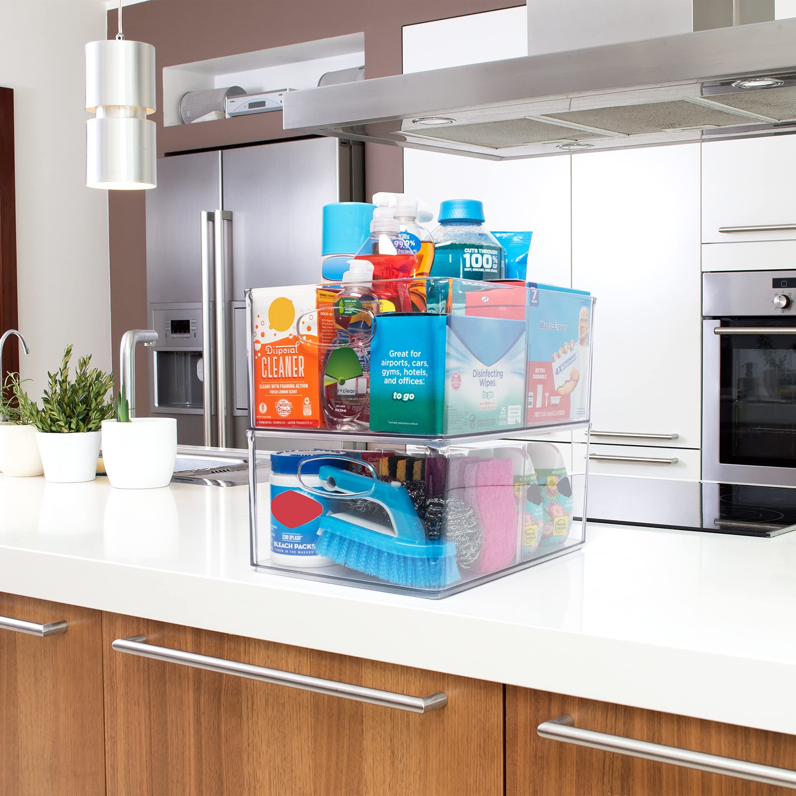 ClearSpace Water Bottle Organizer - Perfect as a Pantry Organizer and Cabinet Organizer -Water Bottle Holder or Wine Rack for Home Organization and Storage, Kitchen Countertop Organization, 8 Pack