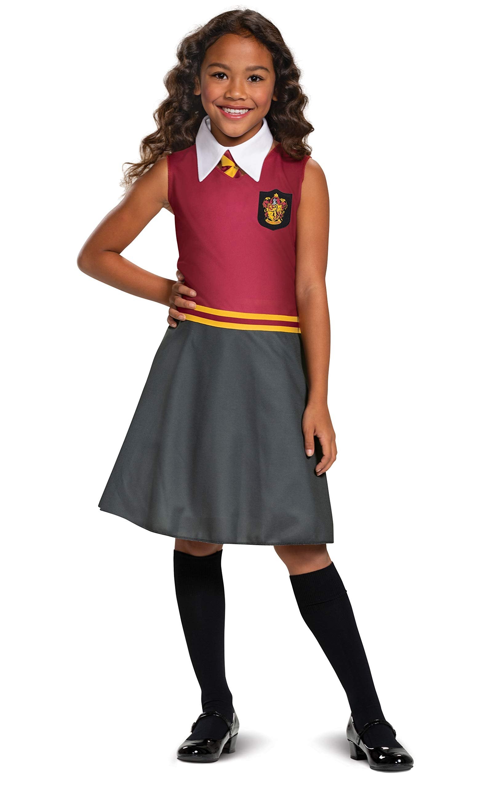 Harry Potter Gryffindor Dress Classic Girls Costume, Red & Gray, Kids Size Medium (7-8)