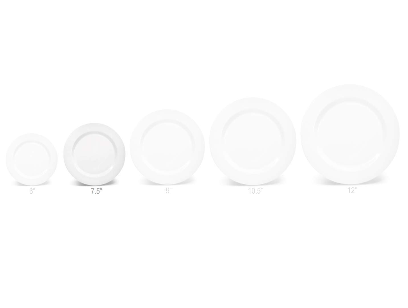 OCCASIONS 40 Plates Pack, Heavyweight Disposable Wedding Party Plastic Plates (7.5'' Appetizer/Dessert Plate, Plain White)