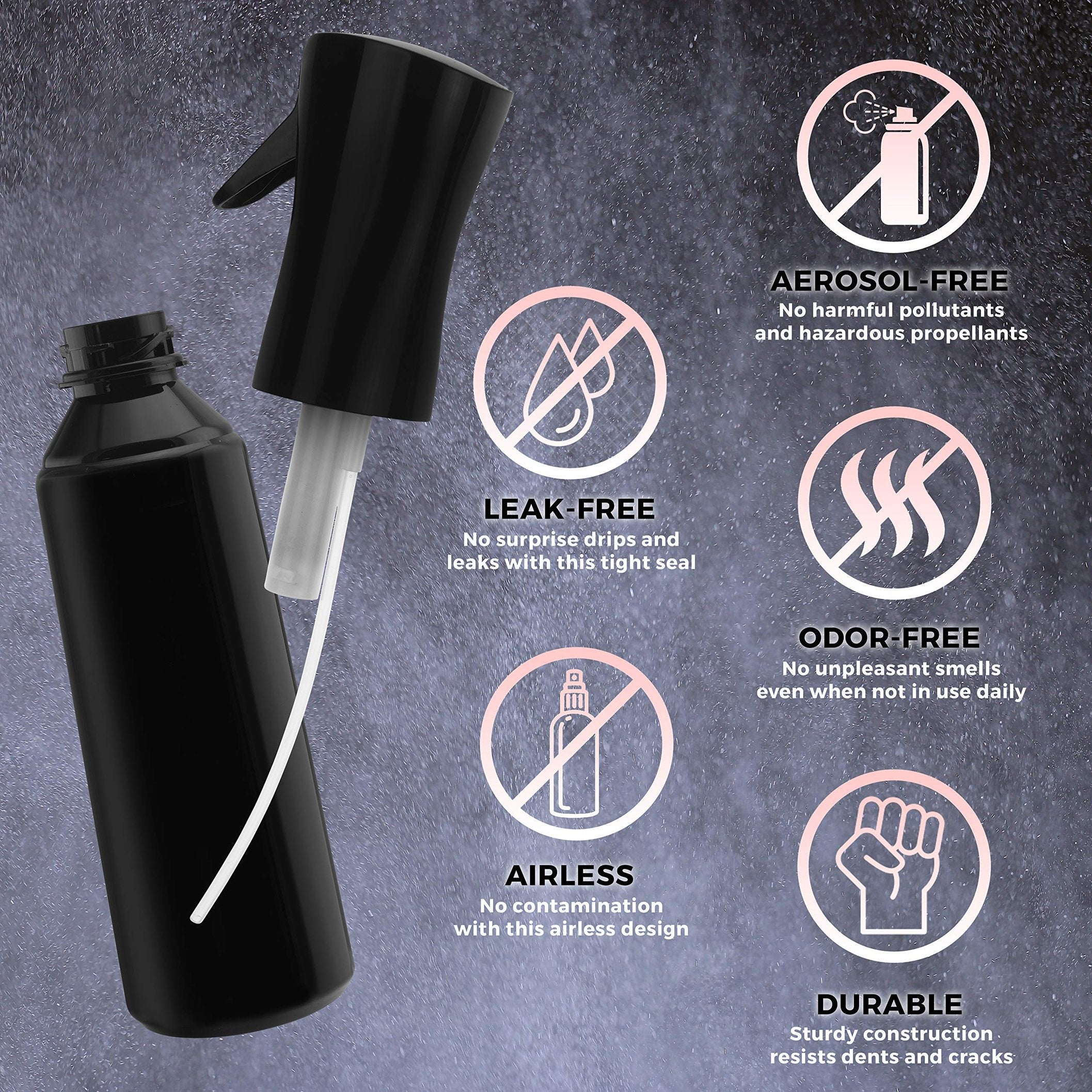 Alpree Hair Spray Bottle Continuous Water Mister Spray Bottle Empty Ultra Fine for Hair Styling, Pets, Plants, Cleaning, Misting & Skin Care, Salons, for Taming Hair in Morning, Curly Hair, Essential Oil Scents & More