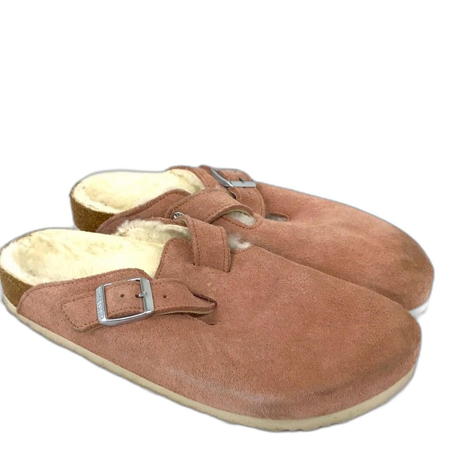 Birkenstock Womens Boston Shearling Sandals Stone 9 US