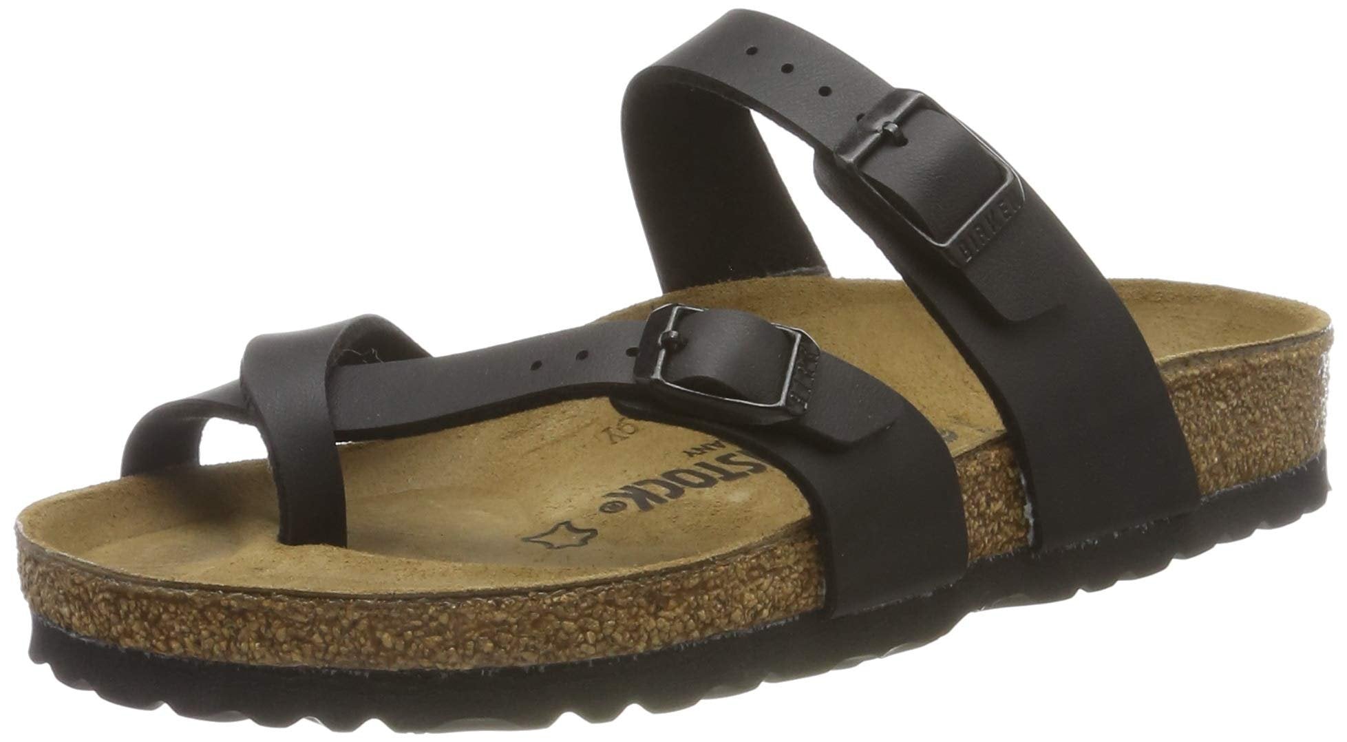 Birkenstock Unisex Mayari Birko-Flor Nubuck Black Sandals 7 W / 5 M US