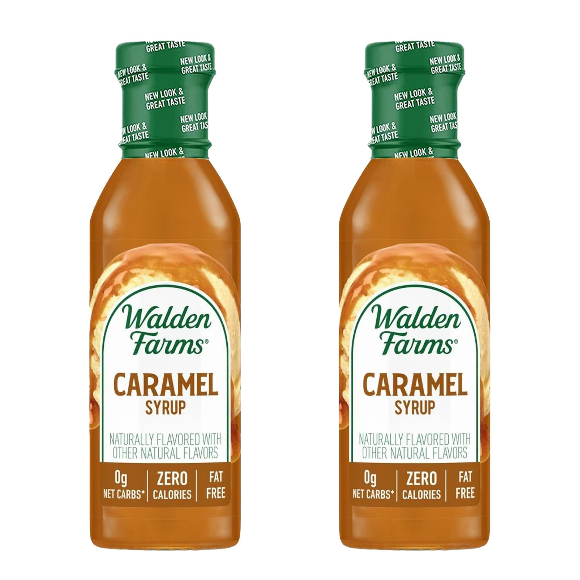 Walden Farms Caramel Syrup 12 oz Bottle (2 Pack) - Sweet Syrup, Near Zero Fat, Sugar and Calorie - For Pancakes, Waffles, French Toast, Yogurt, Oatmeal, Lemonade, Desserts, Snacks, Appetizers and Many More
