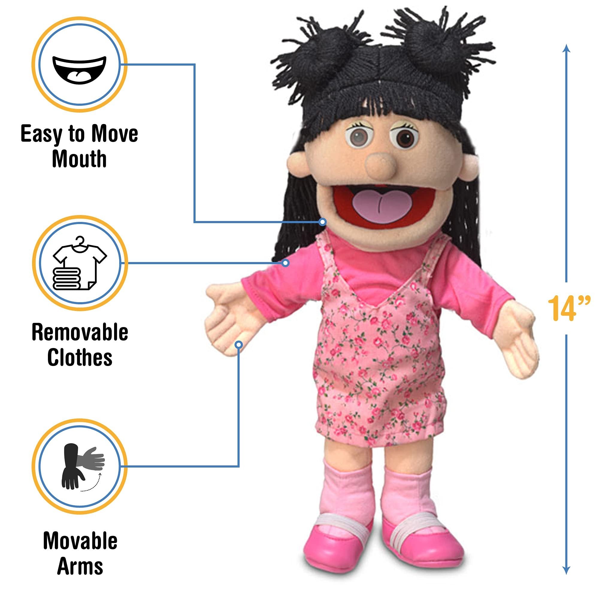 14" Susie, Peach Girl, Hand Puppet