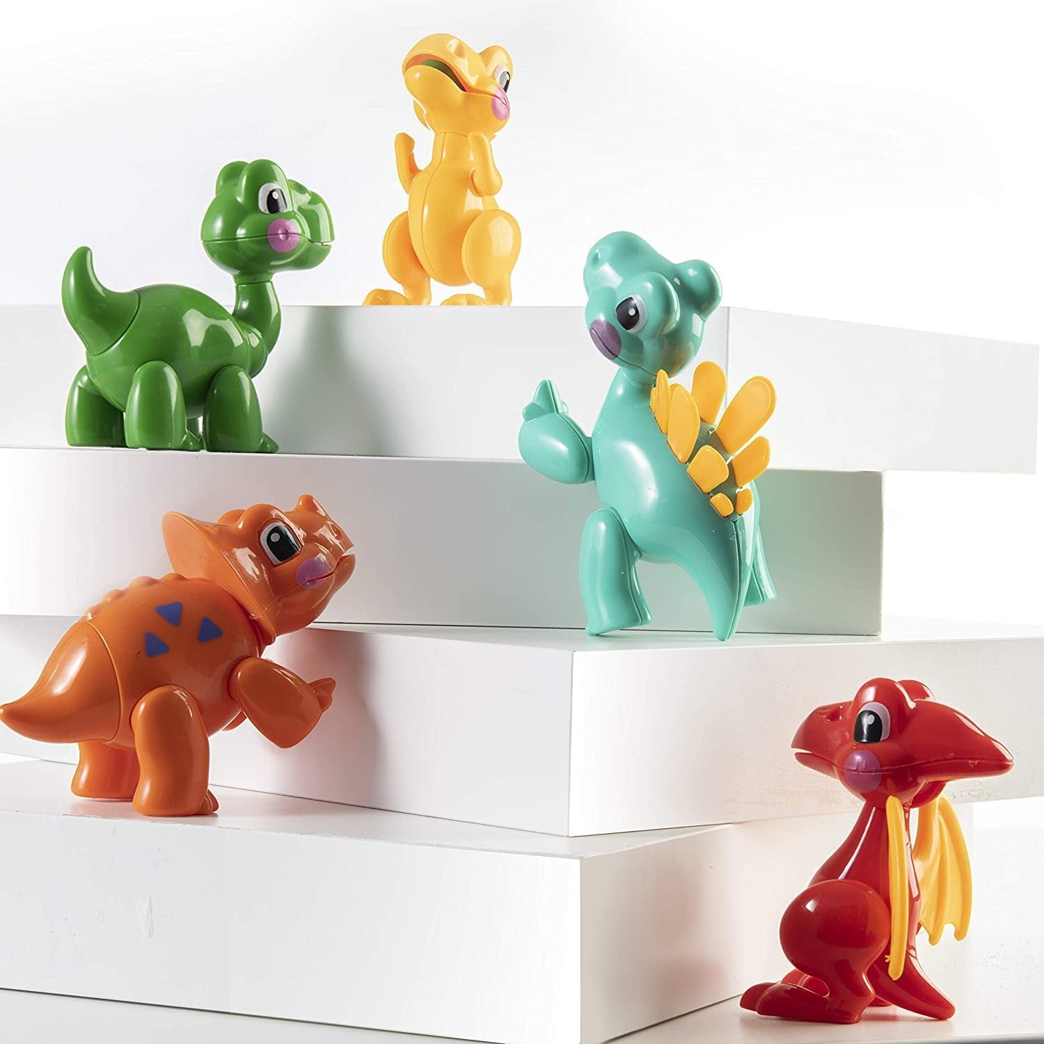PREXTEX Small Baby Dinosaur Toys for Toddlers 3 Years and Up - Set of Cartoon Dinosaur Figures, Safe ABS Plastic with Round Edges, Perfect for Kids of All Ages, Dino-Themed Parties, and Birthday Gifts