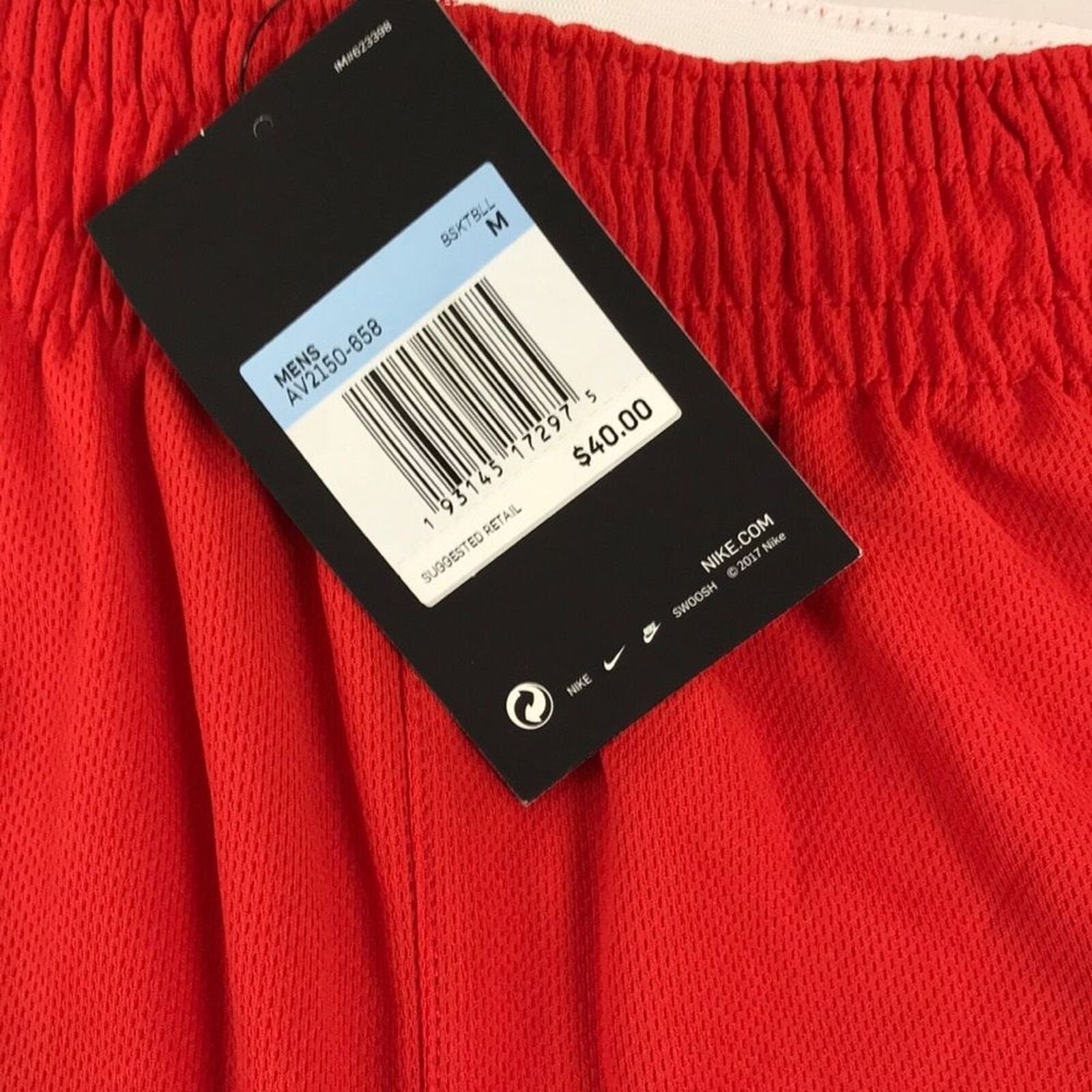 Nike Dri Fit Icon Basketball Shorts Varsity Red White Mens Size Medium M