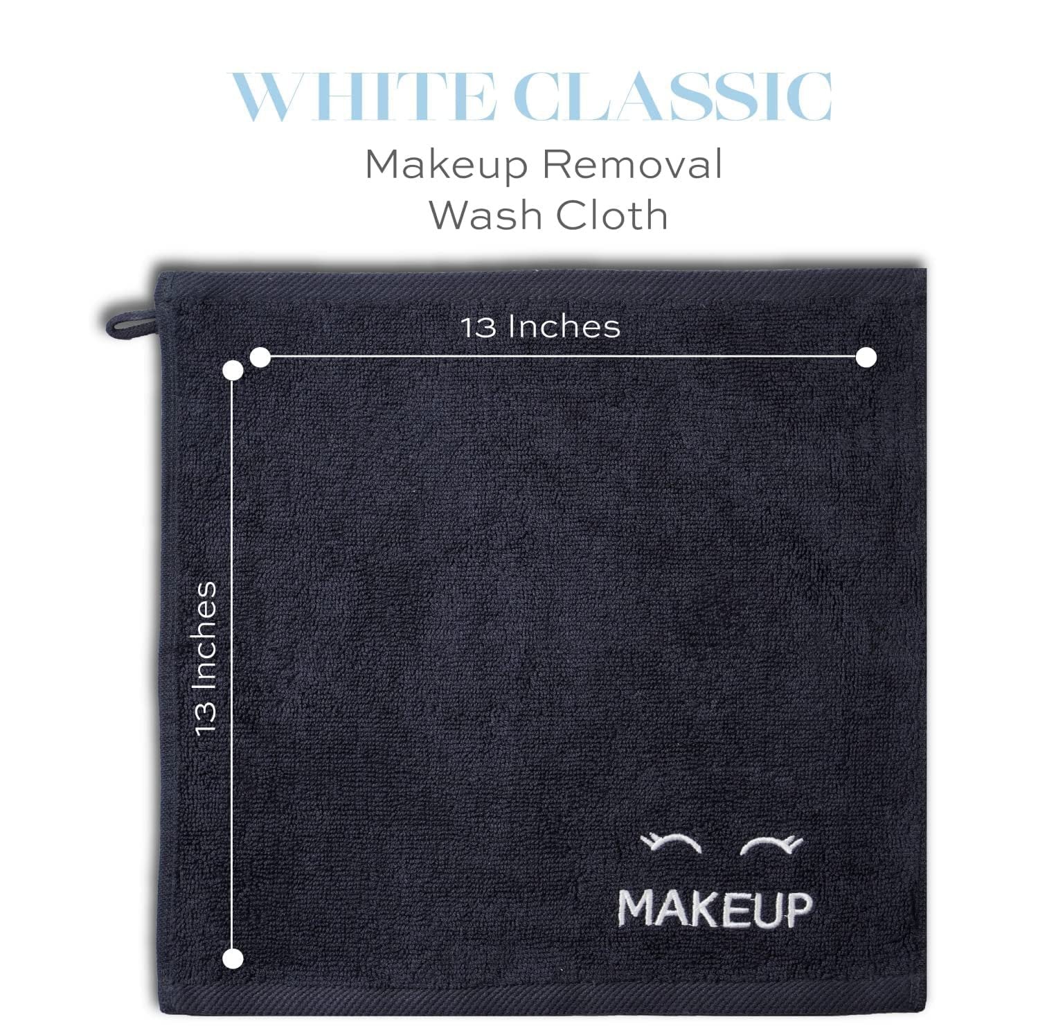 Bleach Safe Black Makeup Towels | Luxury Ultra Soft Cotton Face Washcloths Make up Removal | 6 Pack