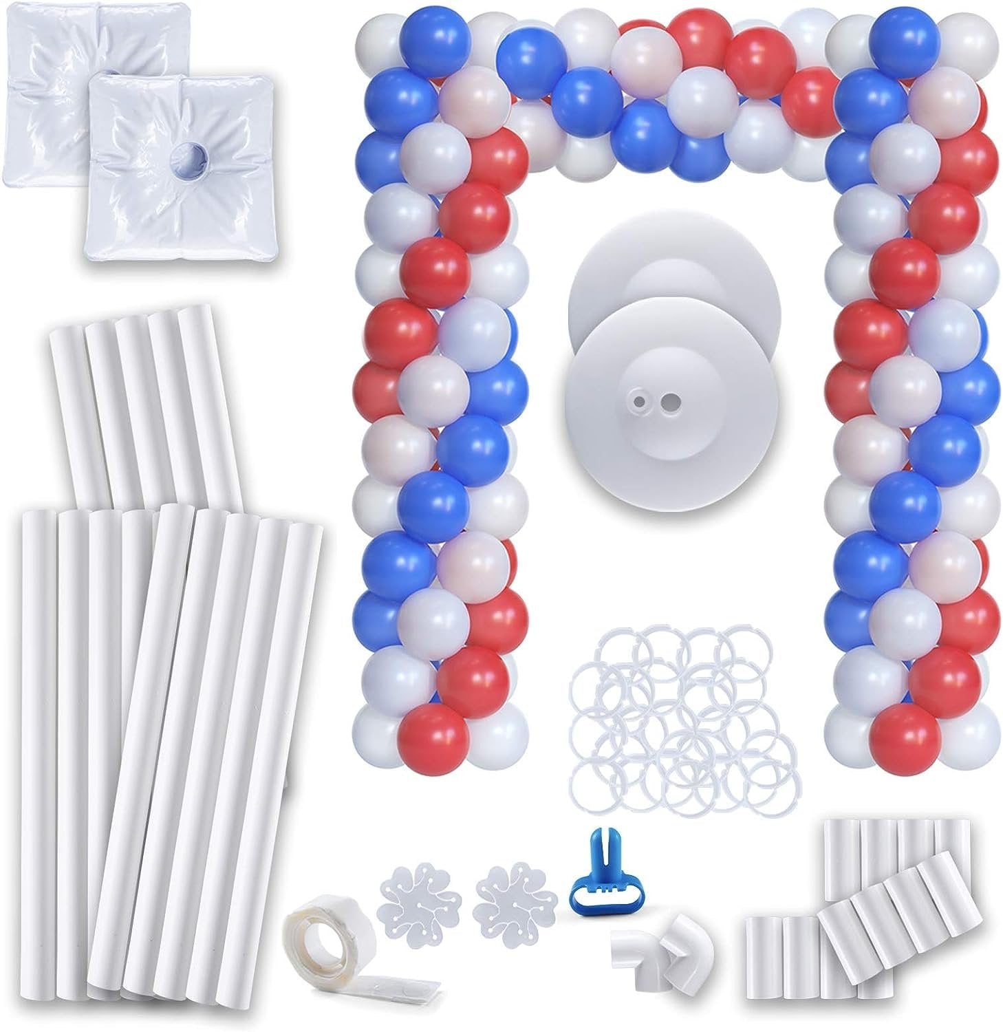 Prextex Balloon Arch Kit Column & Square | Balloon Table Arch Backdrop Stand, Frame, Tower, Holder, Tool Kit | Fall, Halloween, Baby Shower, Birthday Decoration