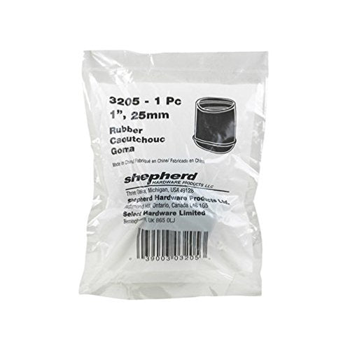 Shepherd Tip Rubber Straight Black 1 / Bag 1"