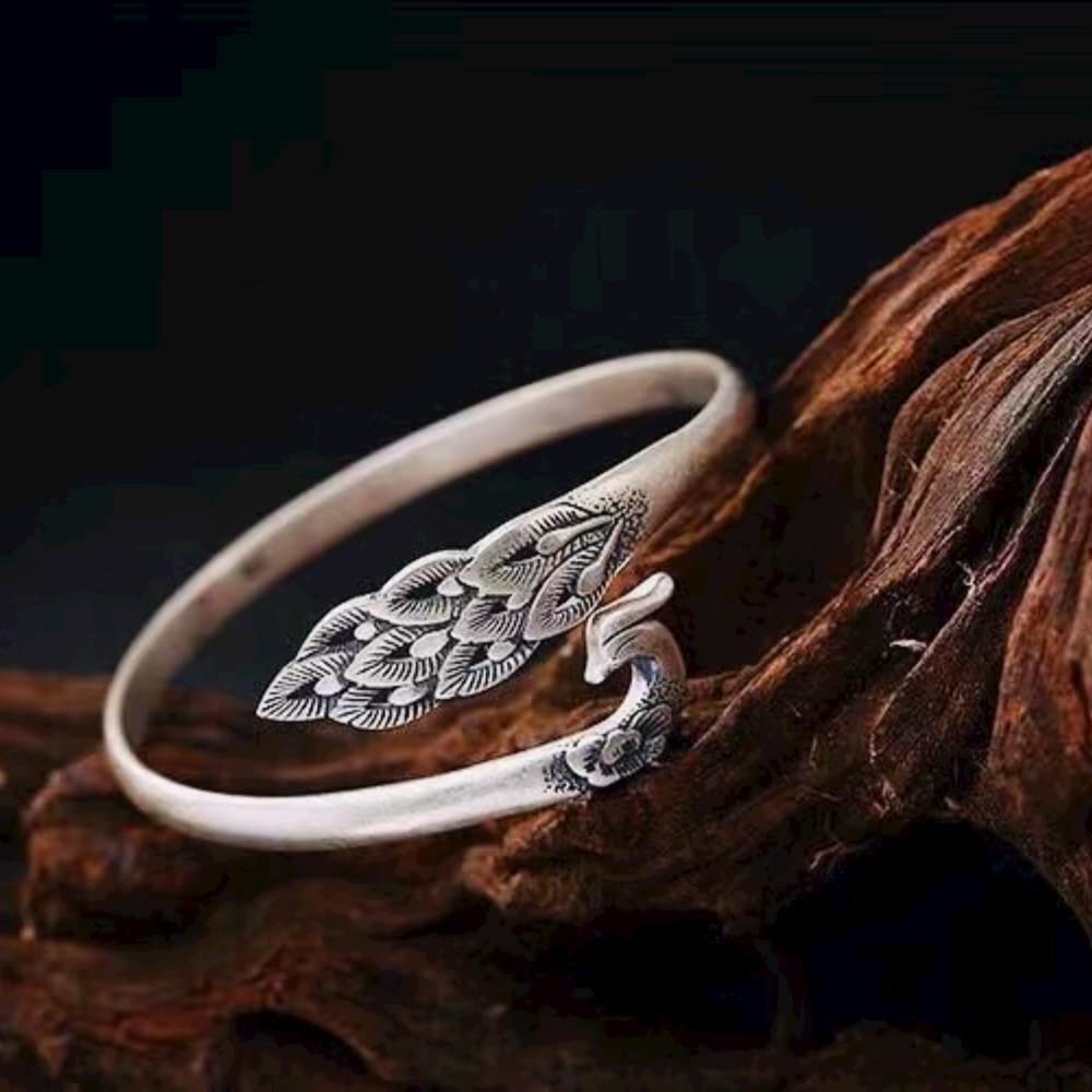 Whiteswallow Phoenix Jewelry Silver Phoenix Bracelet for Women 925 Sterling Silver Bangles Handmade Creative Women's Bracelet