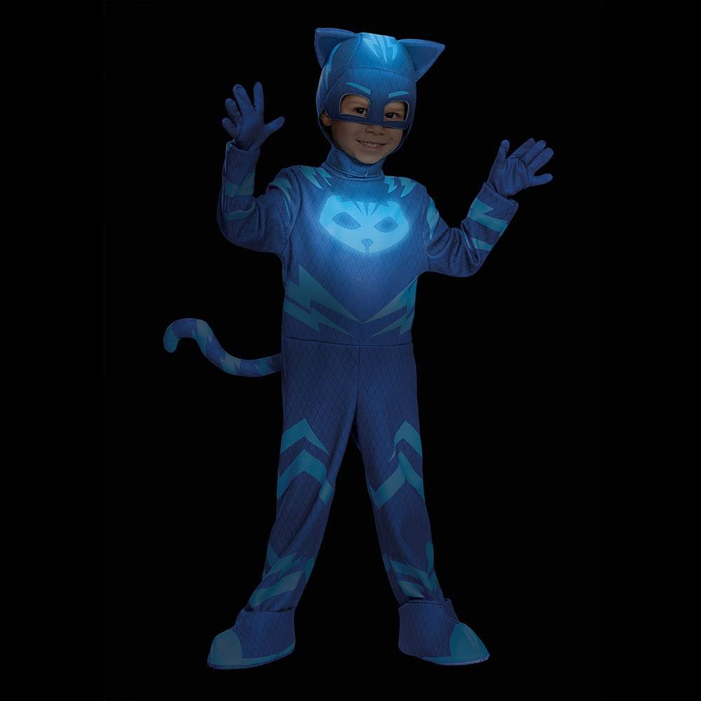 Catboy Deluxe PJ Masks Costume, Size Medium 3T-4T, Blue - Free Shipping & Returns