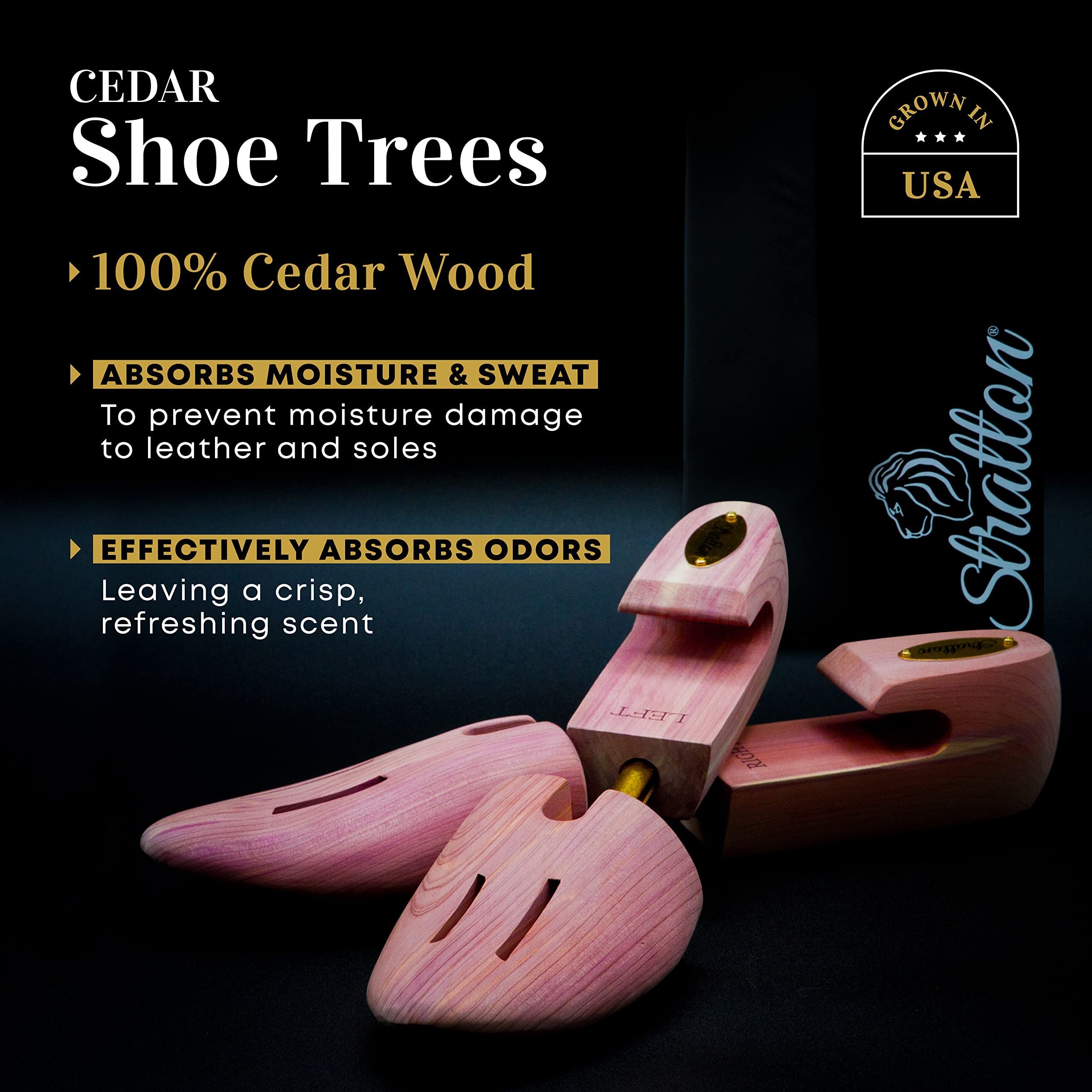 Stratton Cedar Shoe Trees for Men | Wooden Shoe Stretcher | Grown in USA | Great Gift for Men (X-Large (Fits Shoe Sizes 12-14))