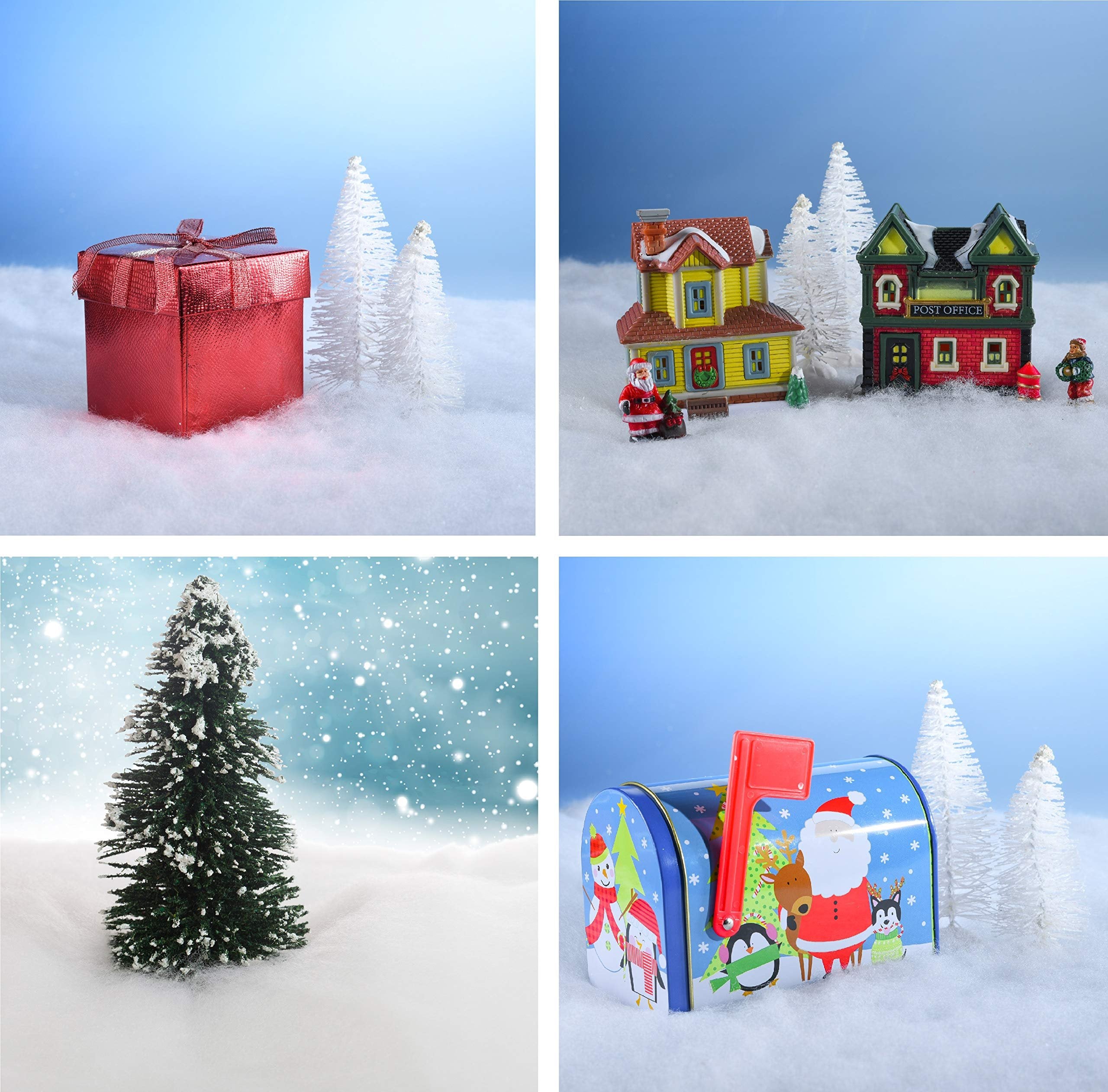 PREXTEX 3 Pack Christmas Snow Blanket Roll (80 x 240cm) for Christmas Decorations, Village Displays, Under The Christmas Tree - Thick White Soft Fluffy Fake Snow Cover for Holiday and Winter Displays