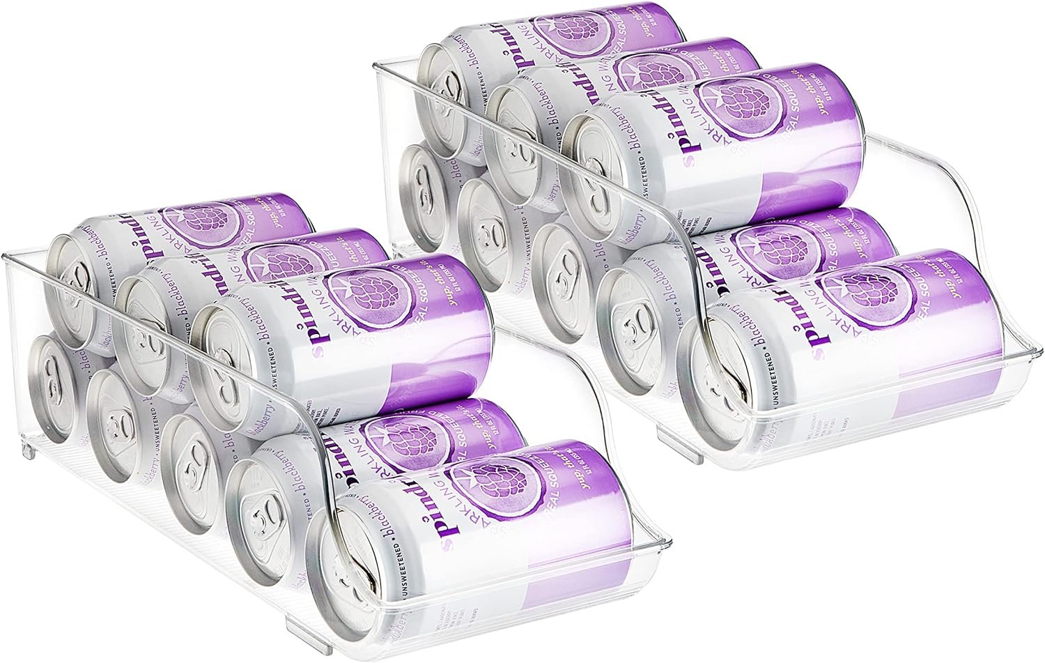 SIMPLEMADE Drink Container for Refrigerator, Can Dispenser Rack, Clear Pop Holder for Refrigerator and Freezer, Multipurpose Pop Can Organizer for Kitchen, Office, Bathroom