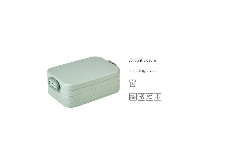 Mepal - Lunch Box Take a Break Midi - Lunch Box To Go - For 2 Sandwiches or 4 Slices of Bread - Suitable for the Dishwasher - 900 ml - Nordic Blue