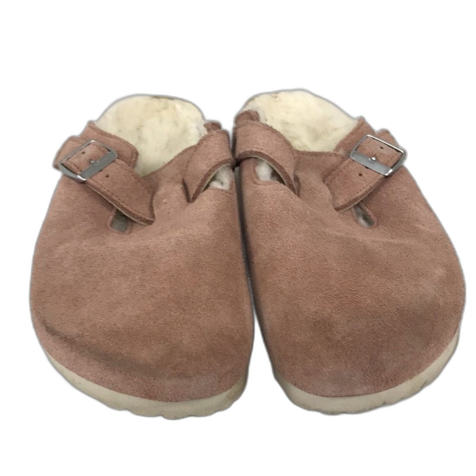 Birkenstock Womens Boston Shearling Sandals Stone 9 US